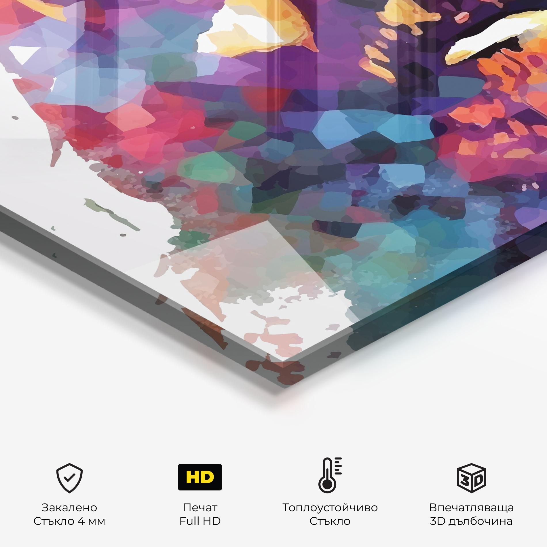 Стъклен панел за кухня Colorful Light Jesus mockup 2