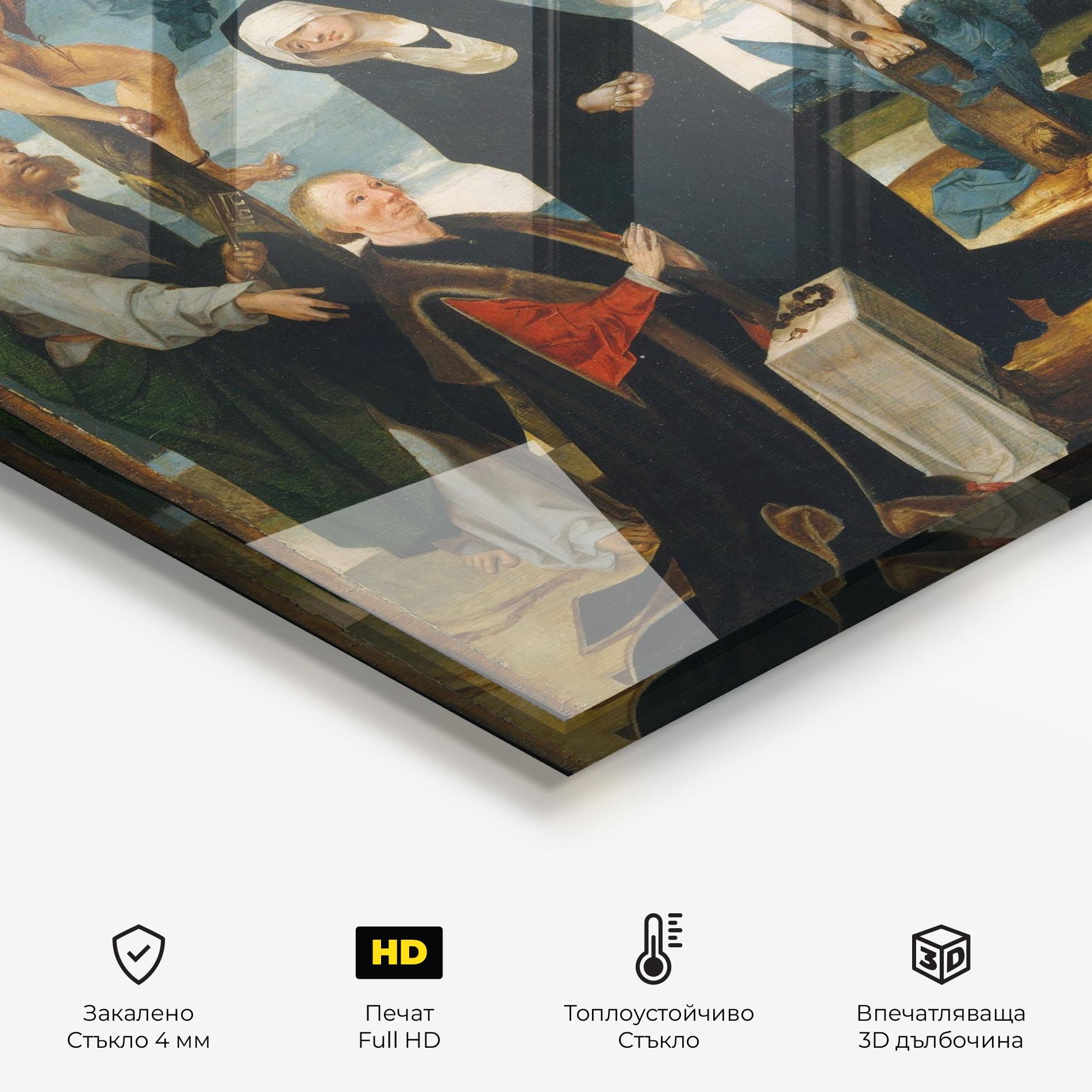 Стъклен панел за кухня Jesus Cross Birds mockup 2