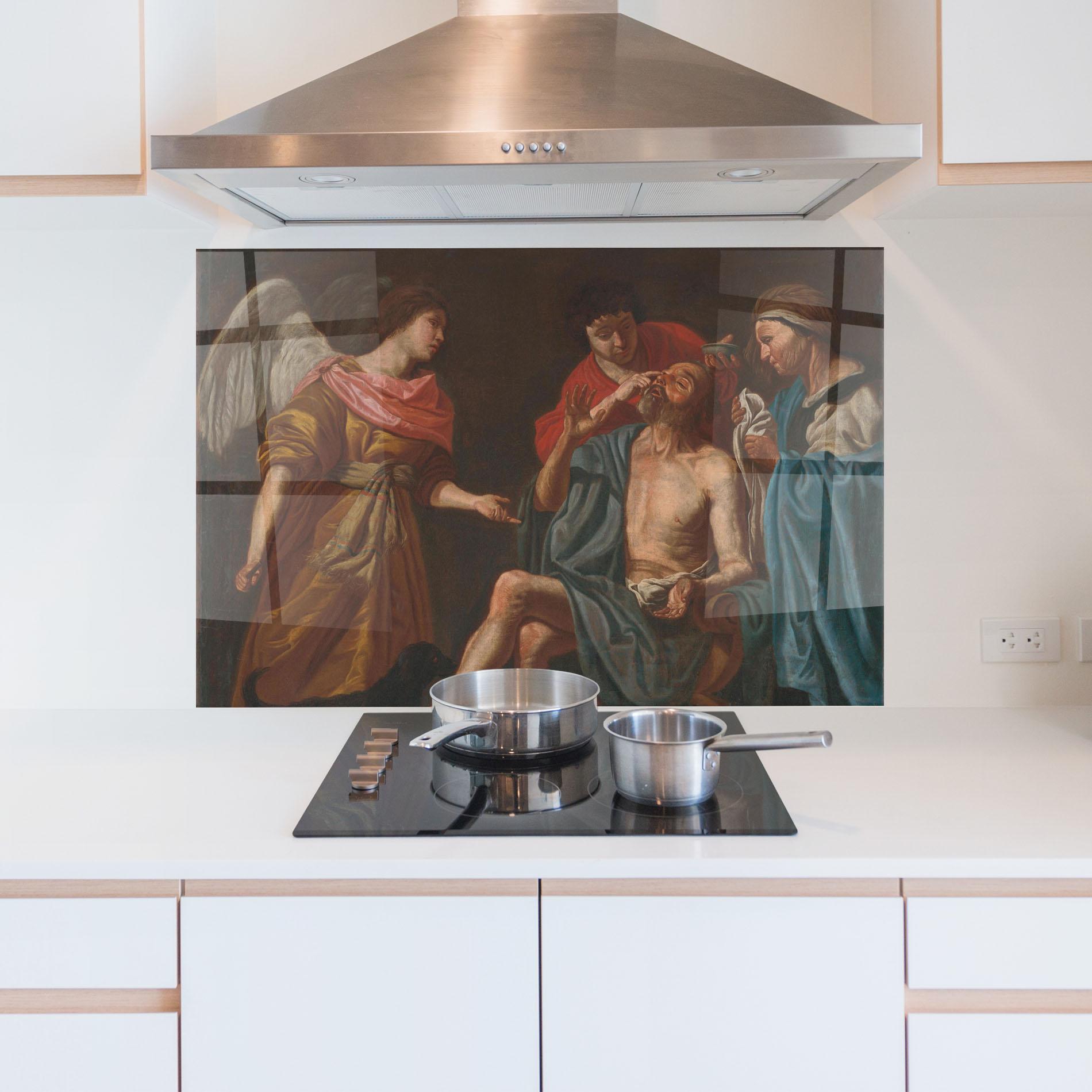 Стъклен панел за кухня Old Wings Person mockup 5