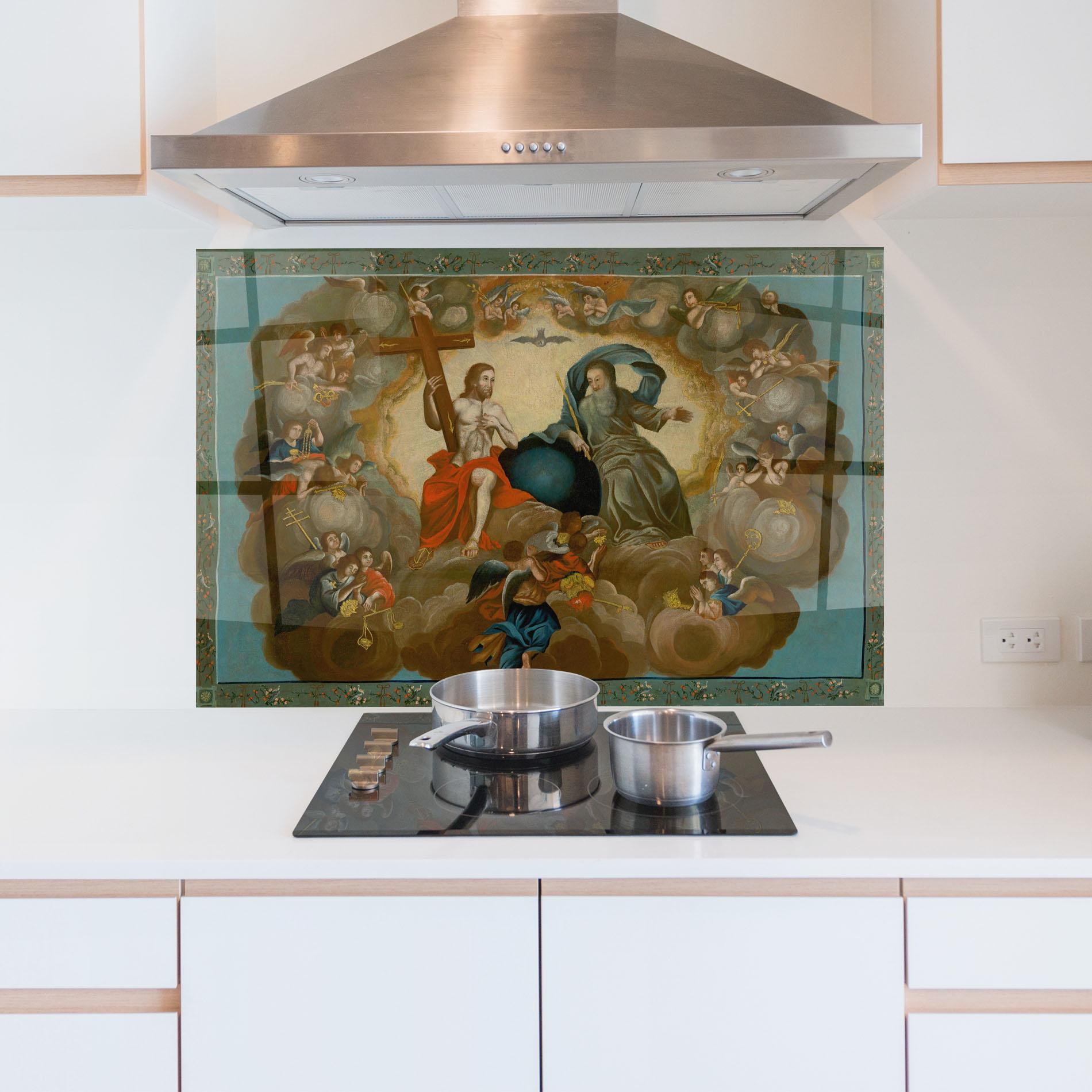 Стъклен панел за кухня Right Hand Cross mockup 5