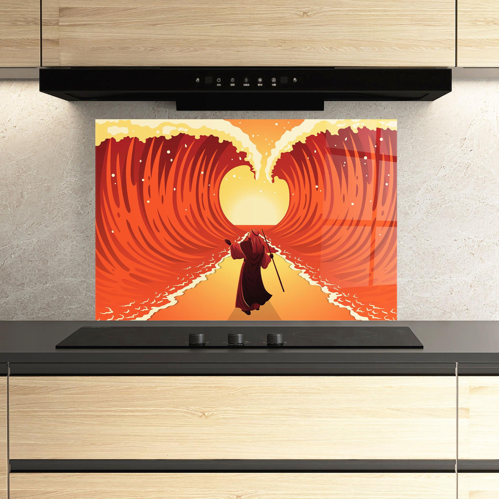 Стъклен панел за кухня Moses mockup 3