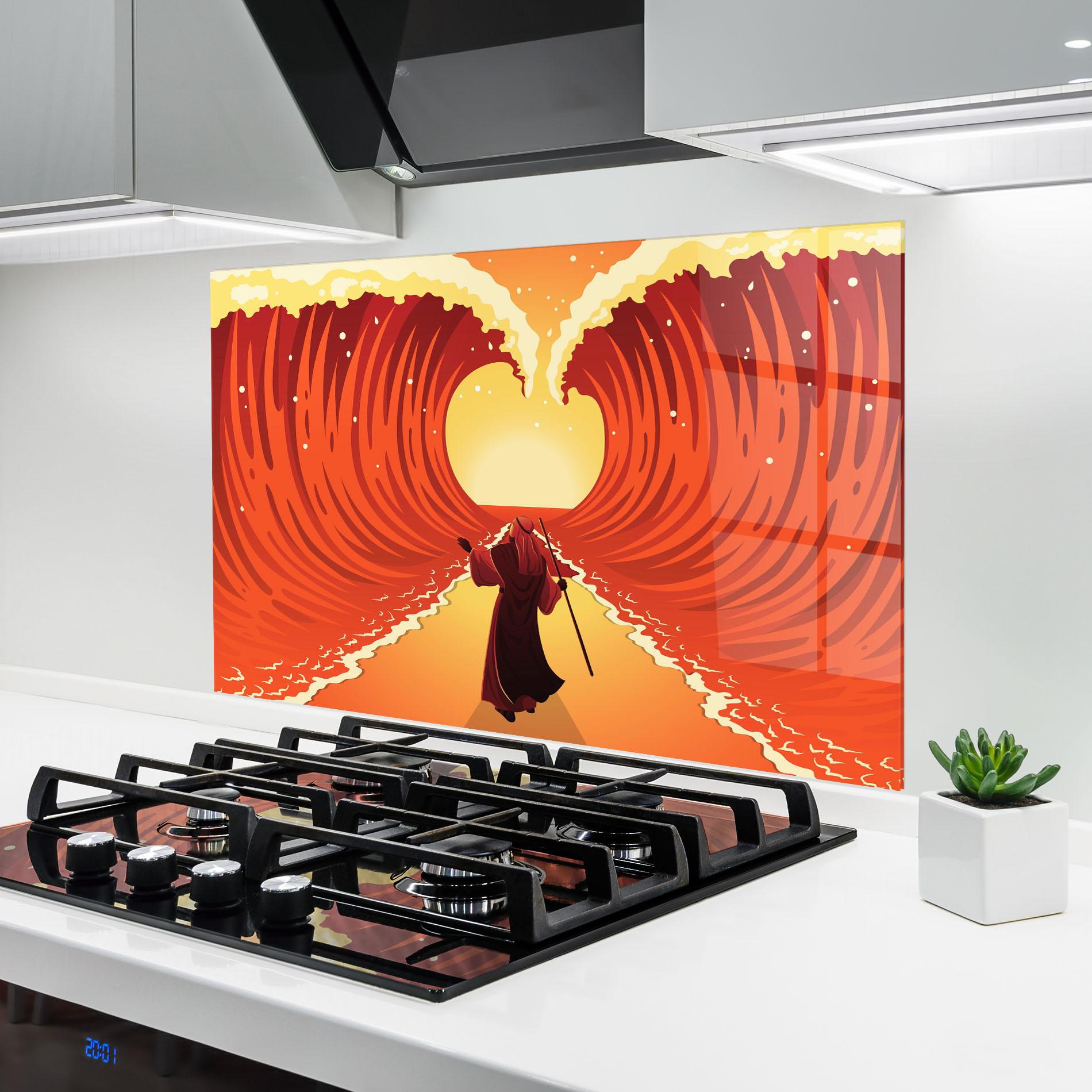 Стъклен панел за кухня Moses mockup 6