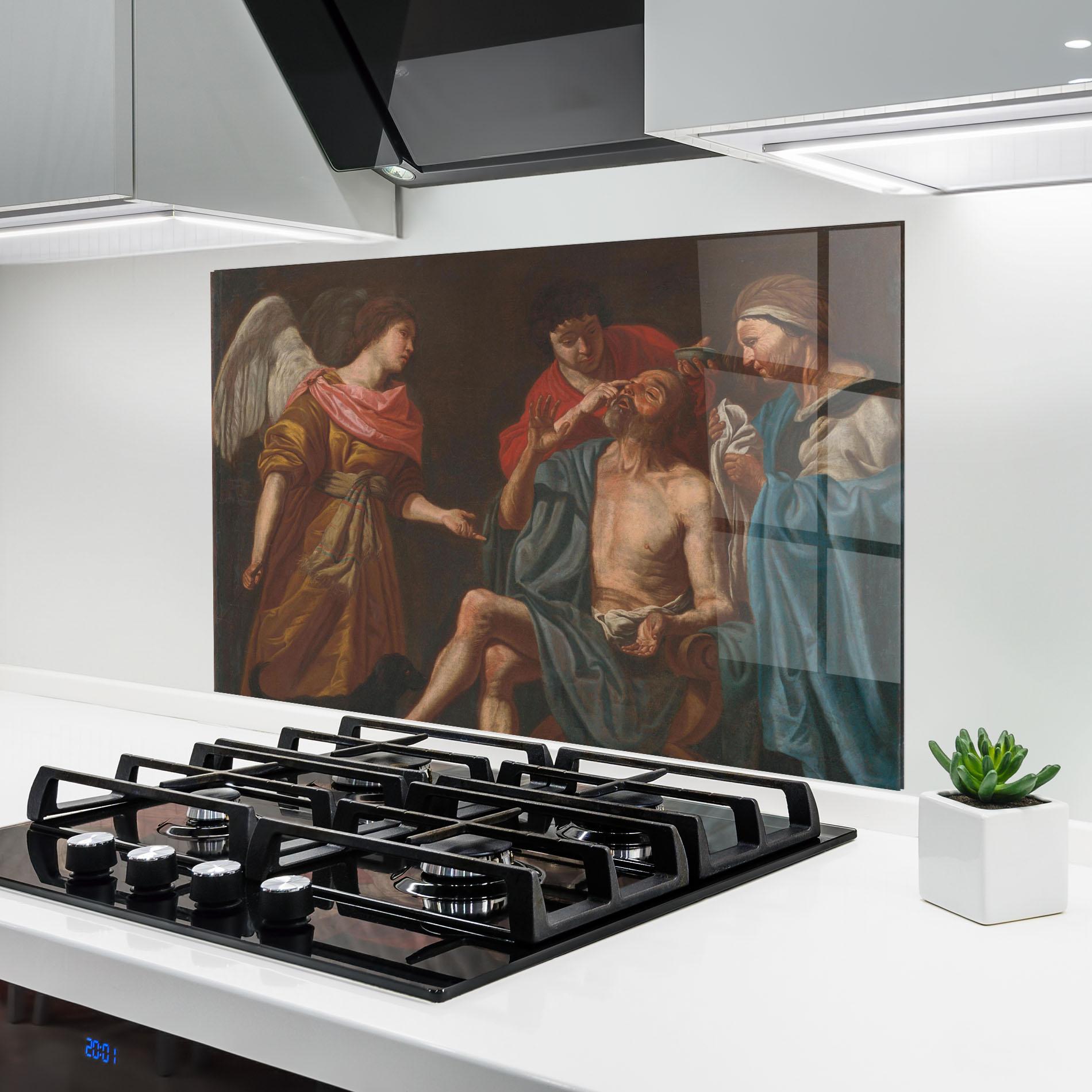 Стъклен панел за кухня Old Wings Person mockup 6