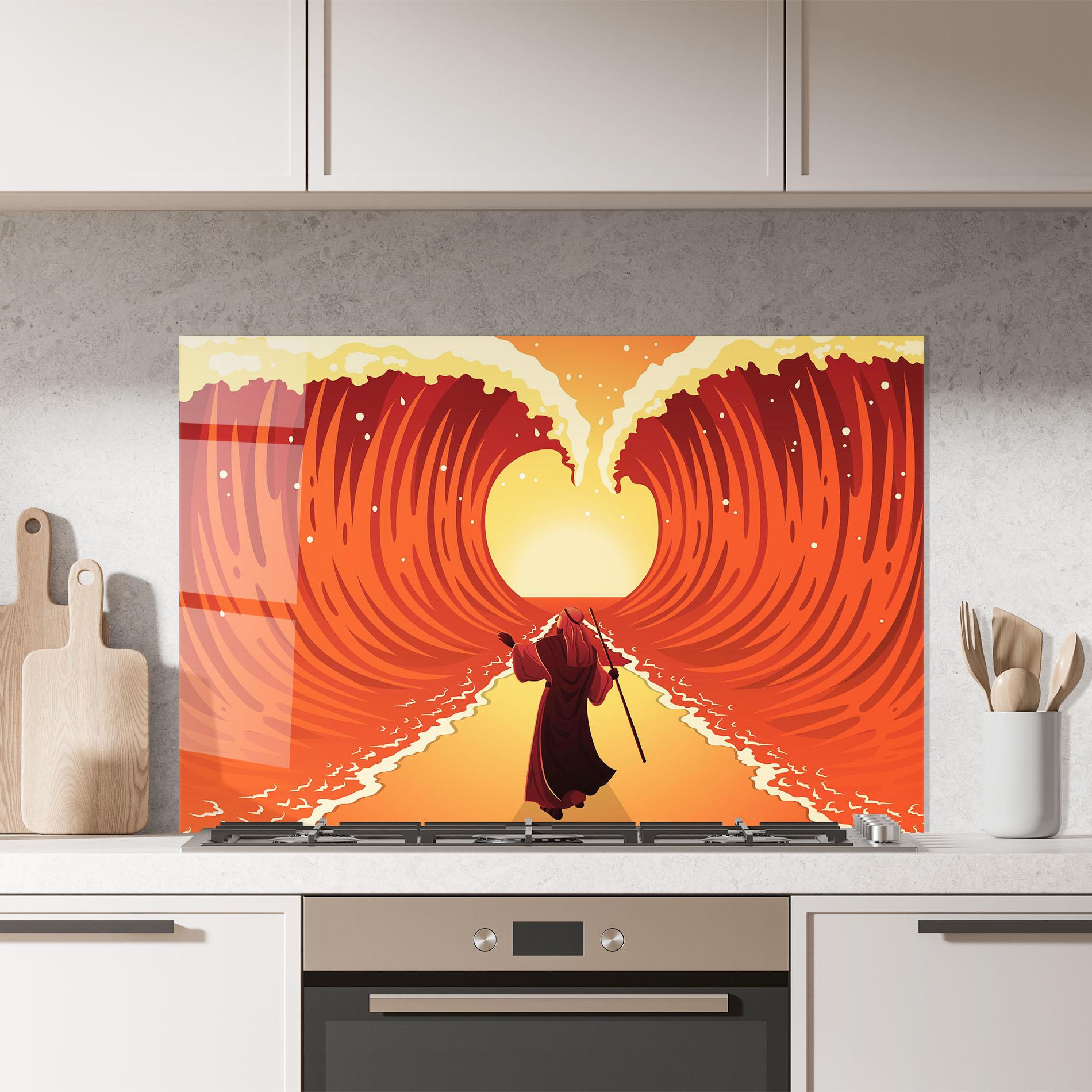 Стъклен панел за кухня Moses mockup 7