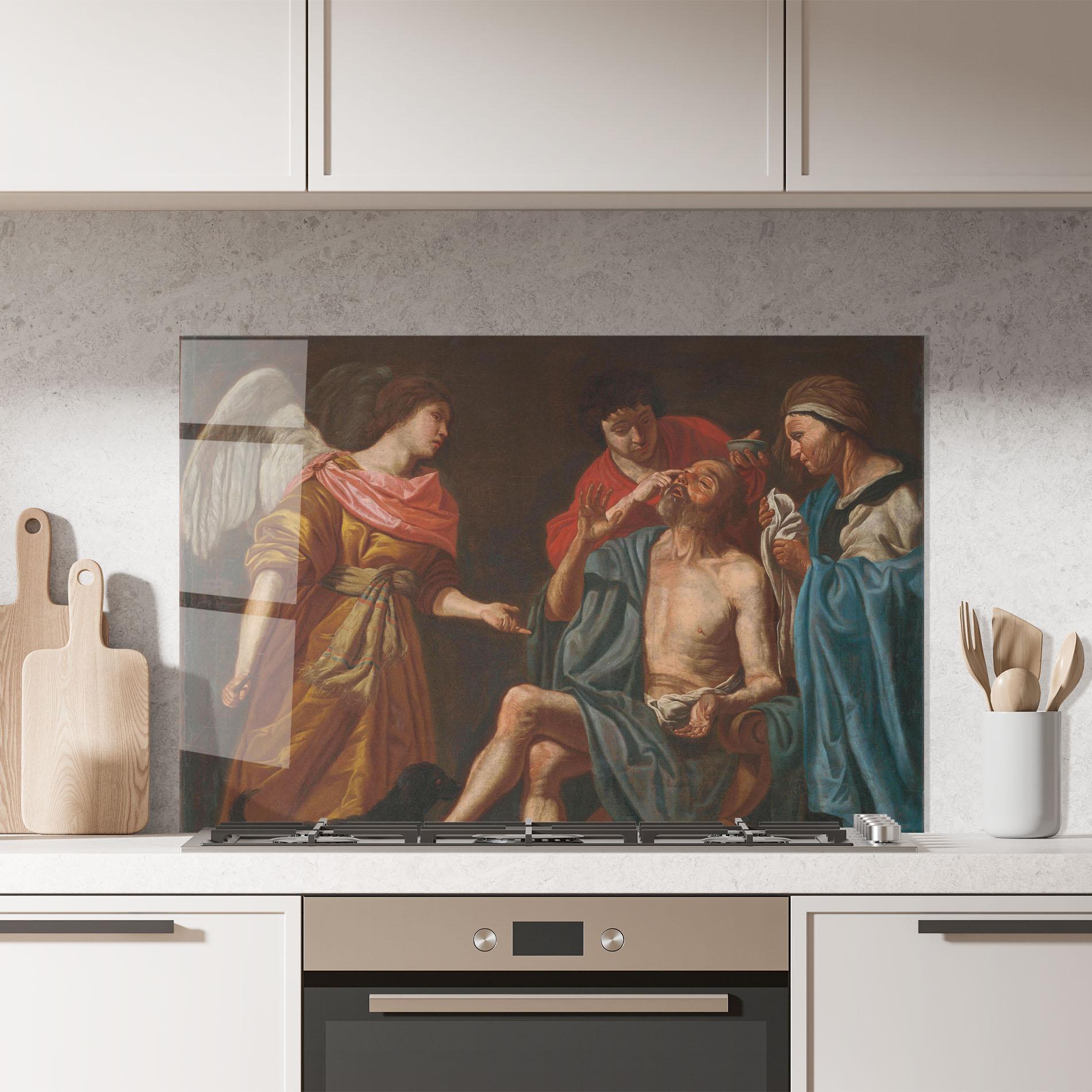 Стъклен панел за кухня Old Wings Person mockup 7