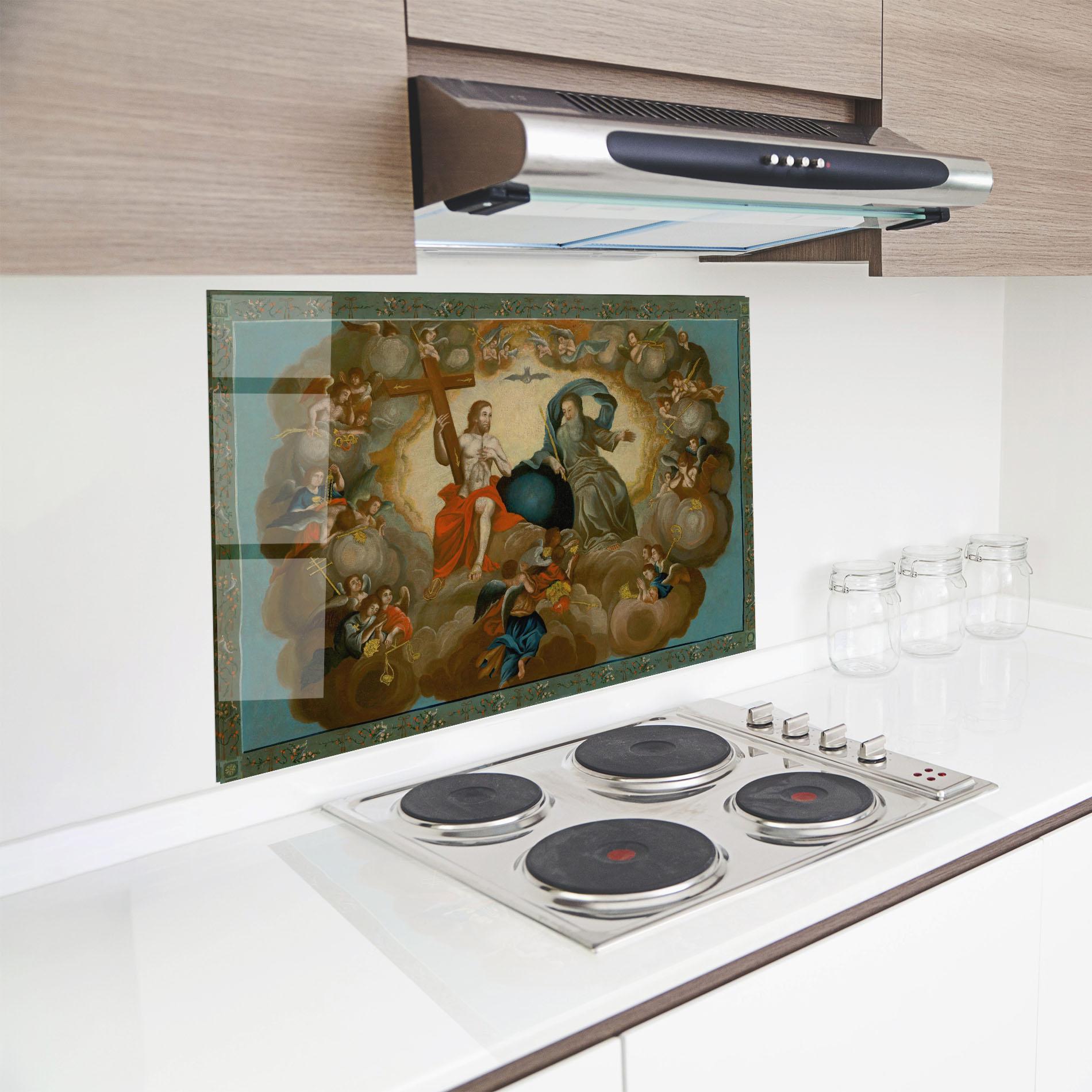 Стъклен панел за кухня Right Hand Cross mockup 8