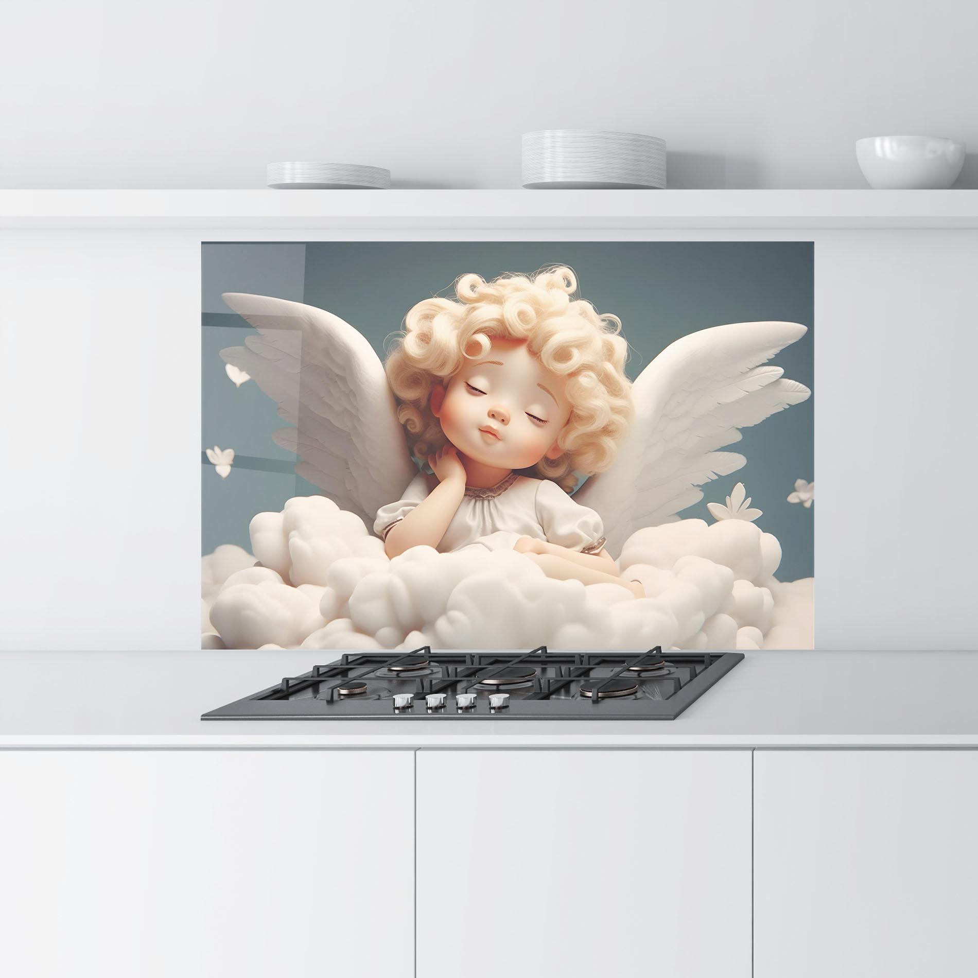 Стъклен панел за кухня Statue Baby Angel mockup 9