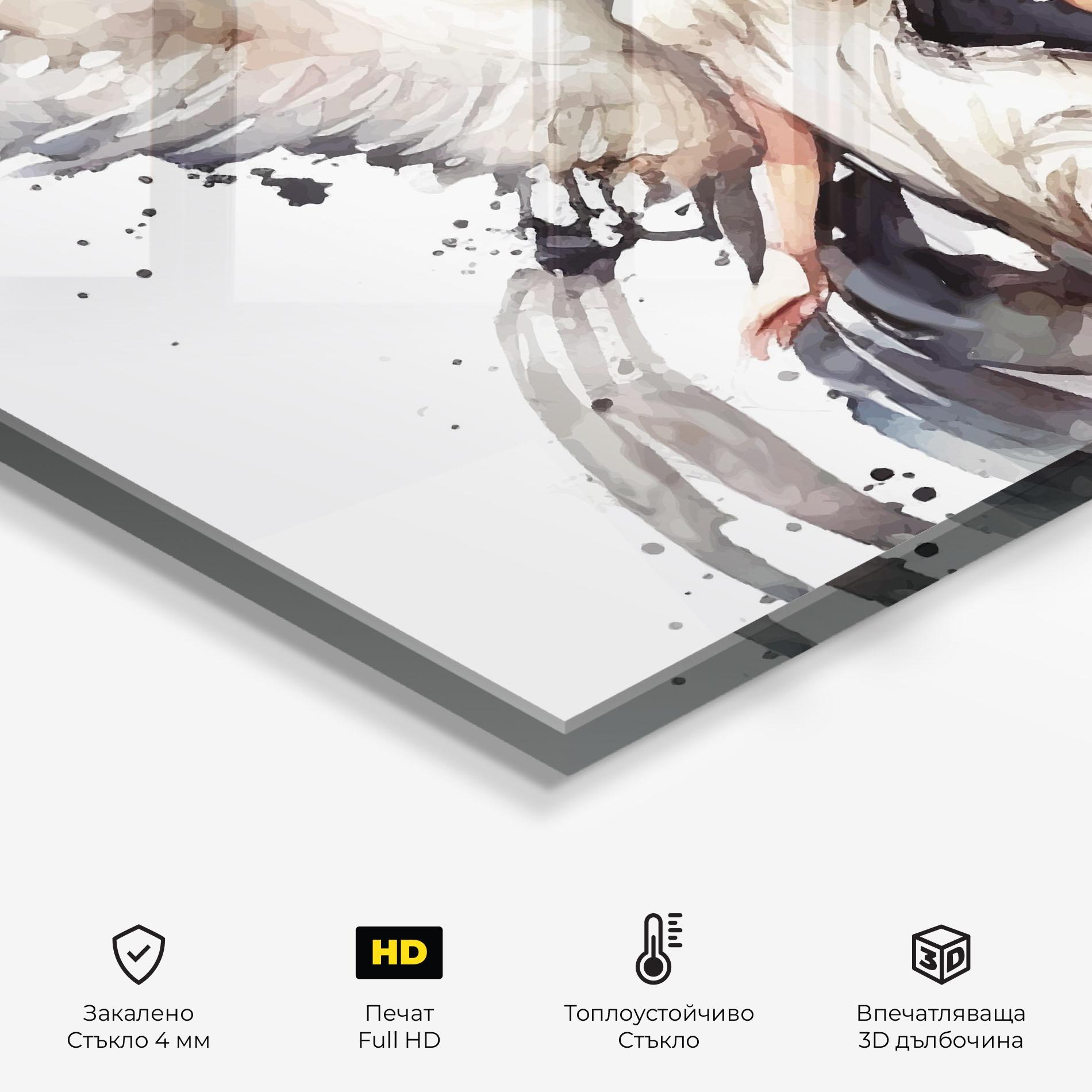 Стъклен панел за кухня Angel Lady mockup 2