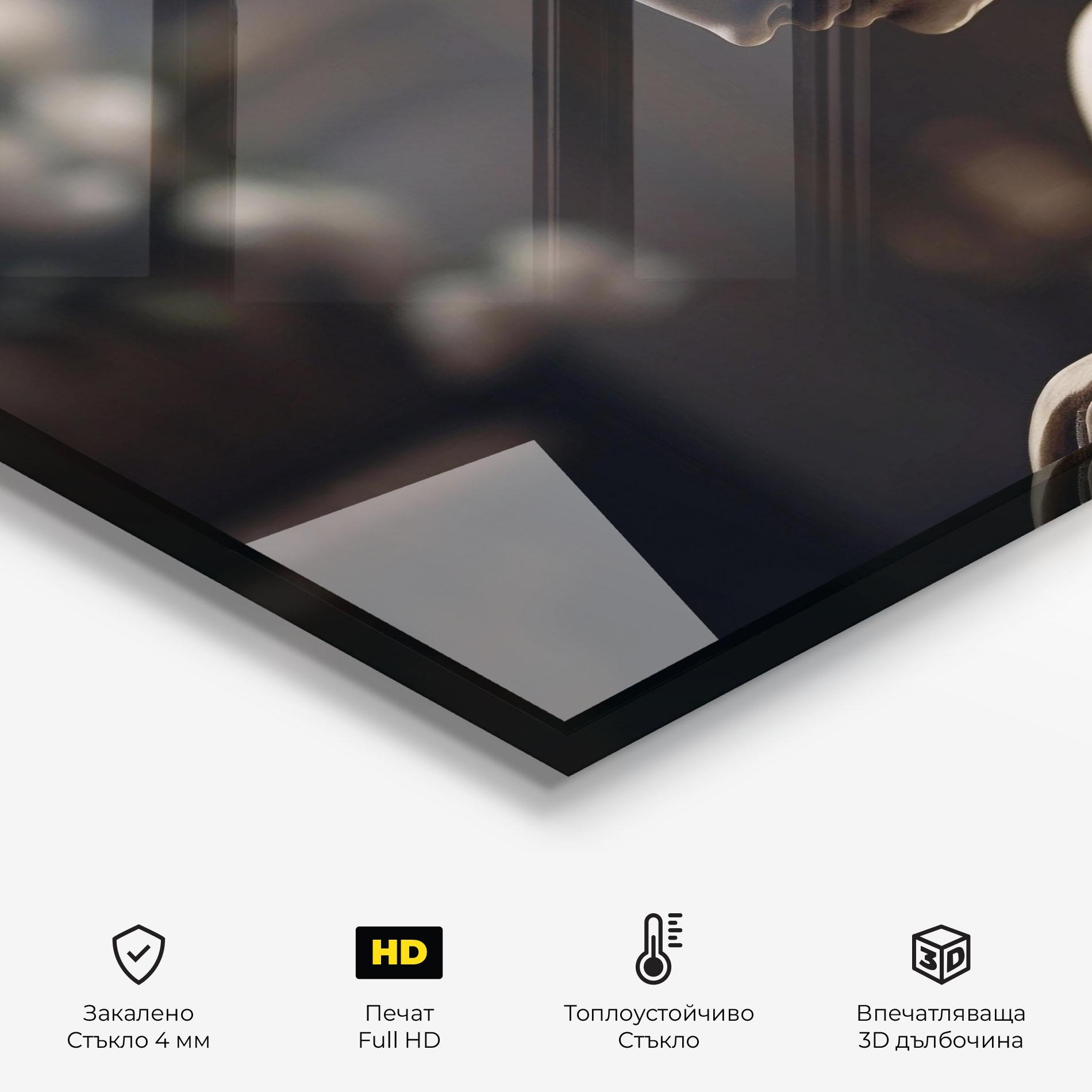 Стъклен панел за кухня Praying Woman mockup 2