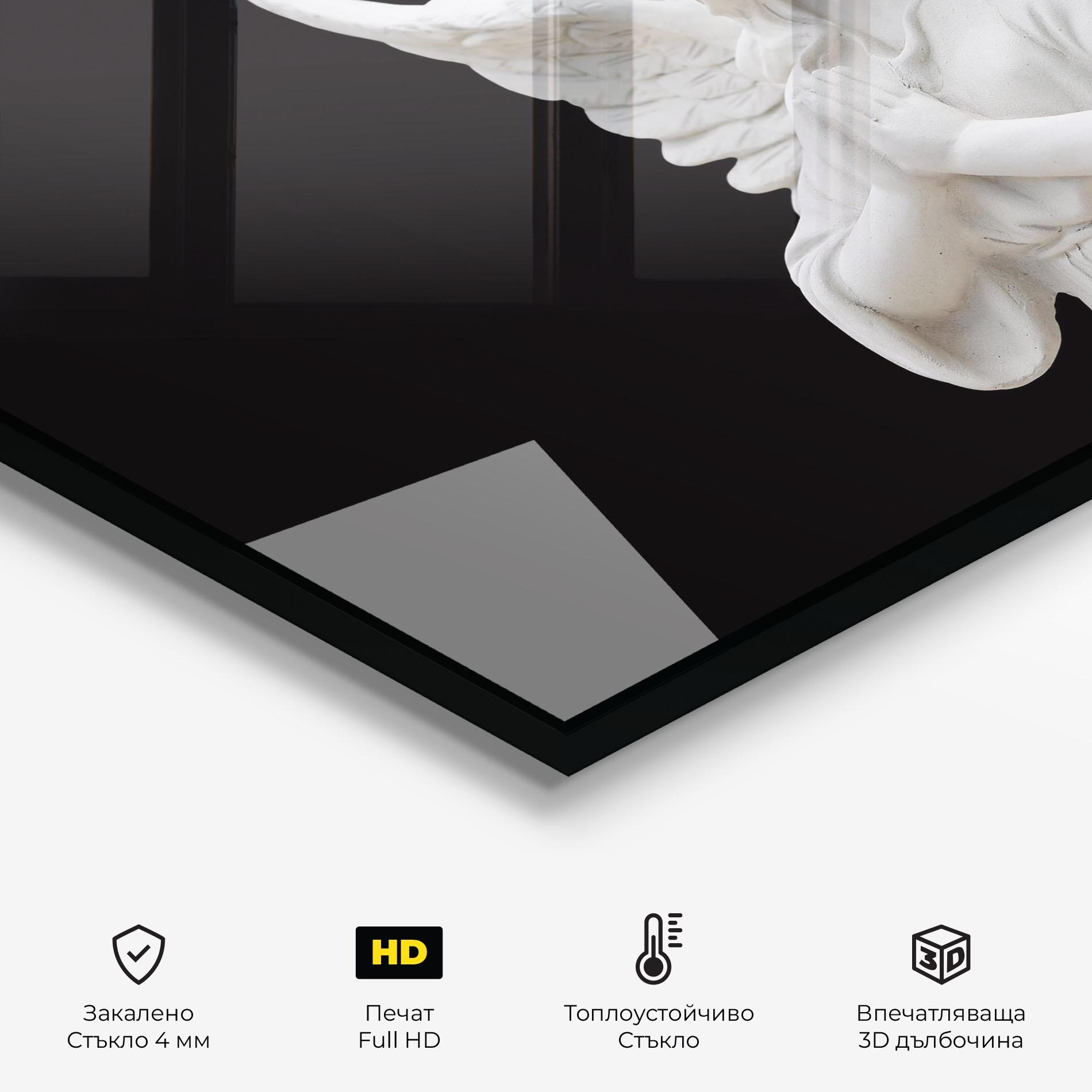 Стъклен панел за кухня Pretty Angel Statues mockup 2