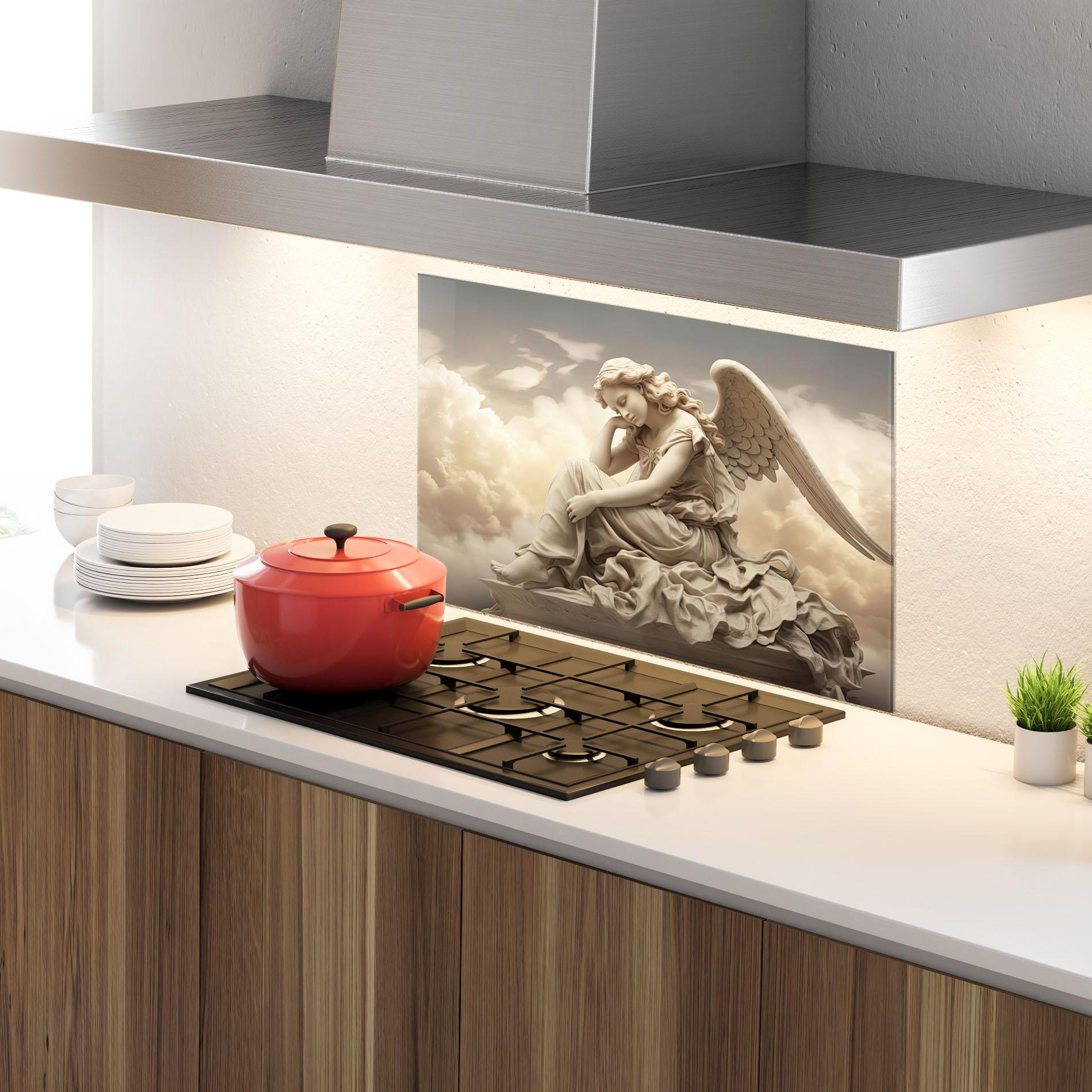 Стъклен панел за кухня Angel Guardian Cloud mockup 4