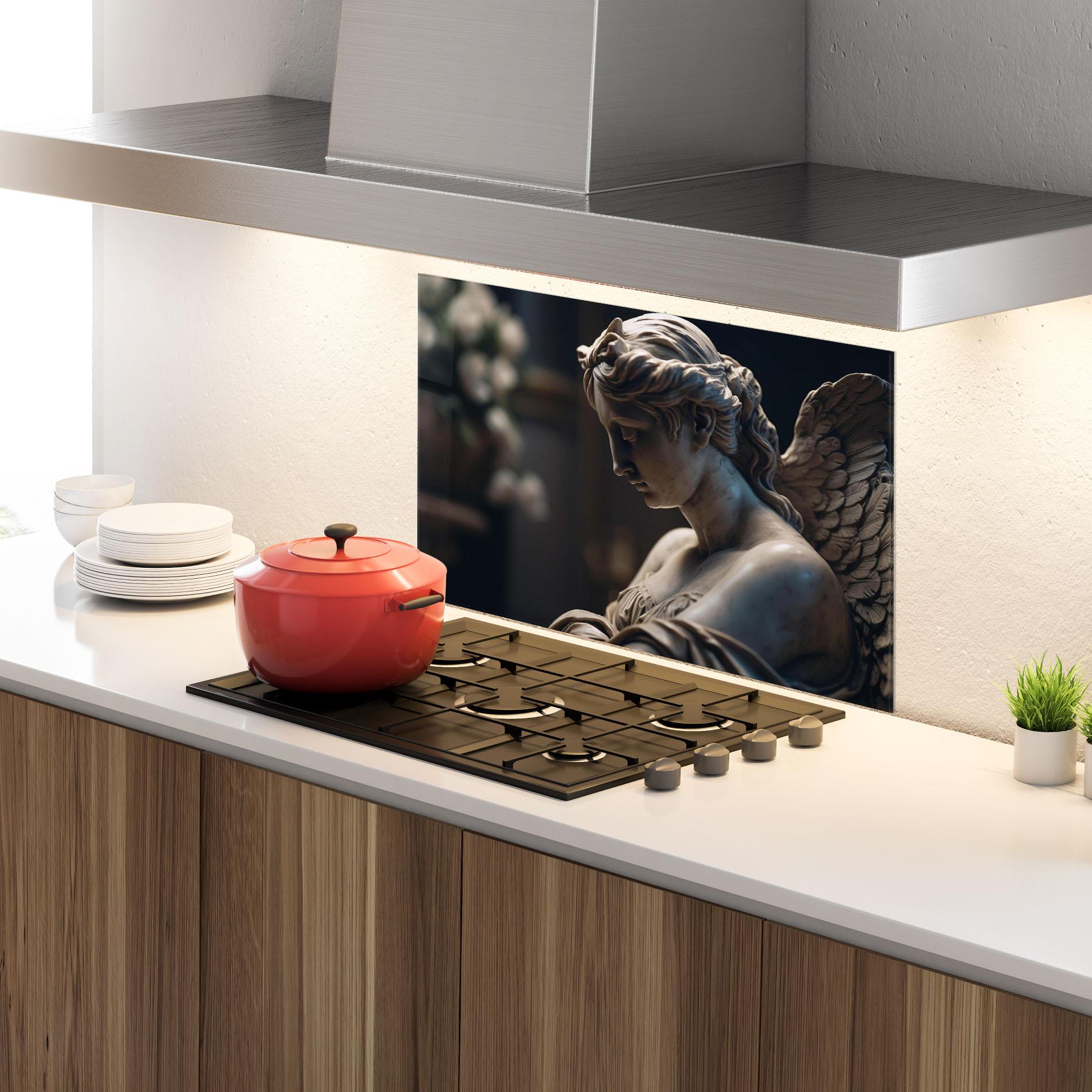 Стъклен панел за кухня Praying Woman mockup 4