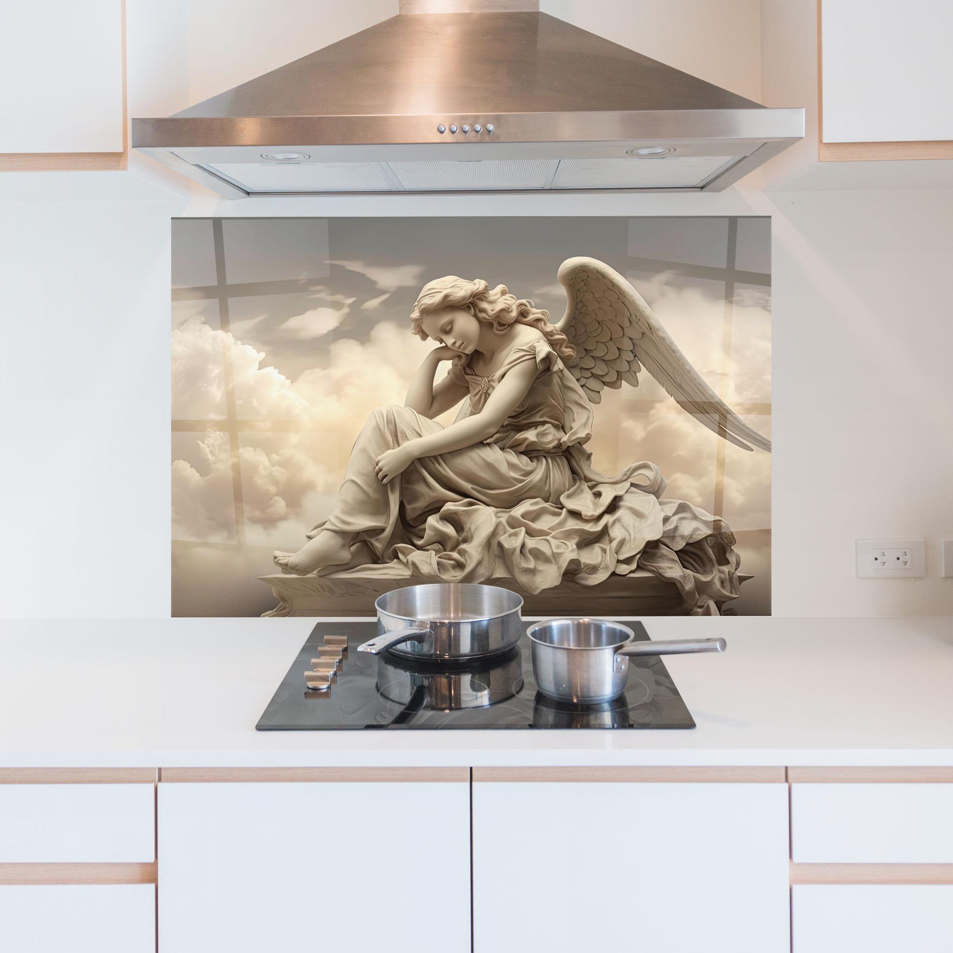 Стъклен панел за кухня Angel Guardian Cloud mockup 5