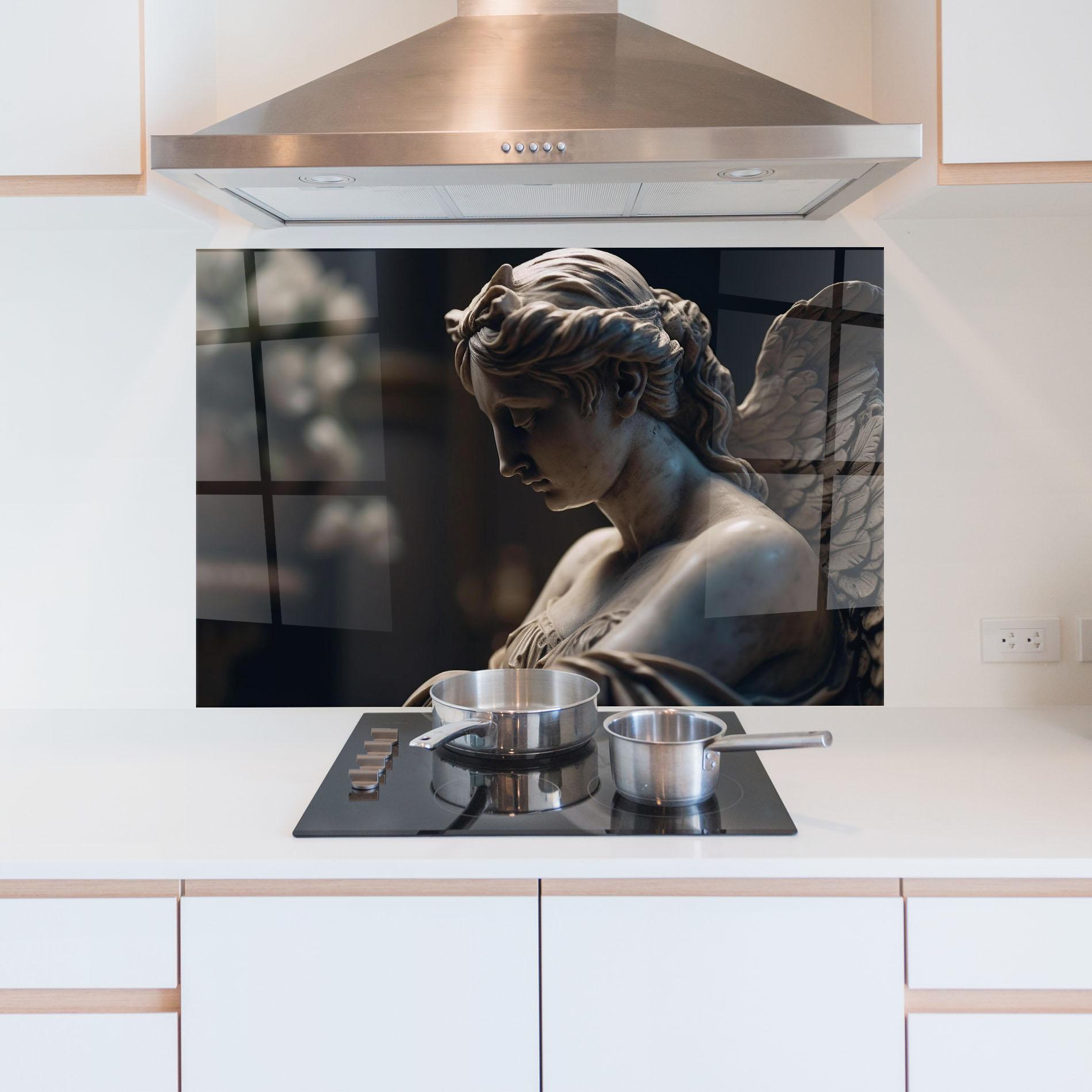 Стъклен панел за кухня Praying Woman mockup 5