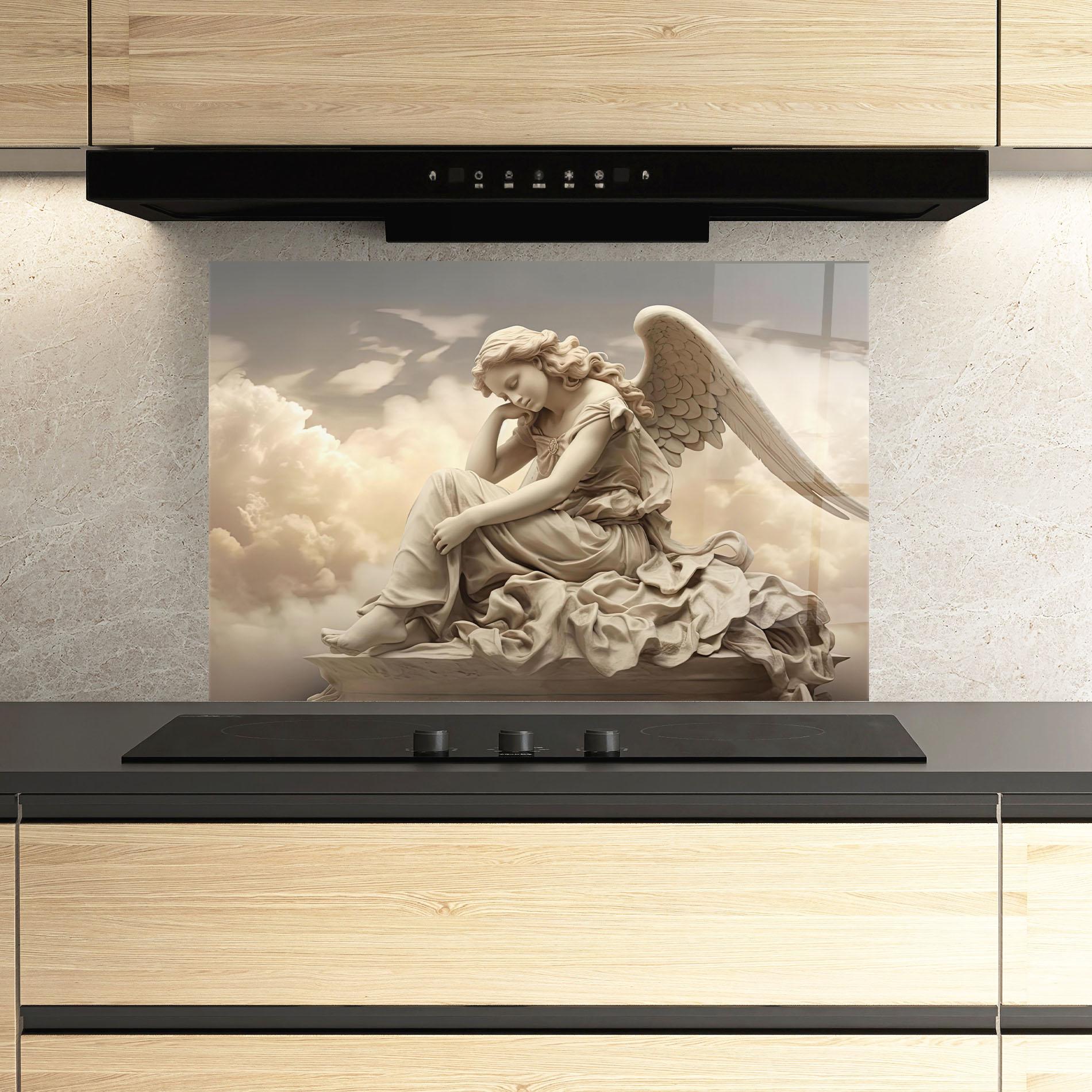 Стъклен панел за кухня Angel Guardian Cloud mockup 3