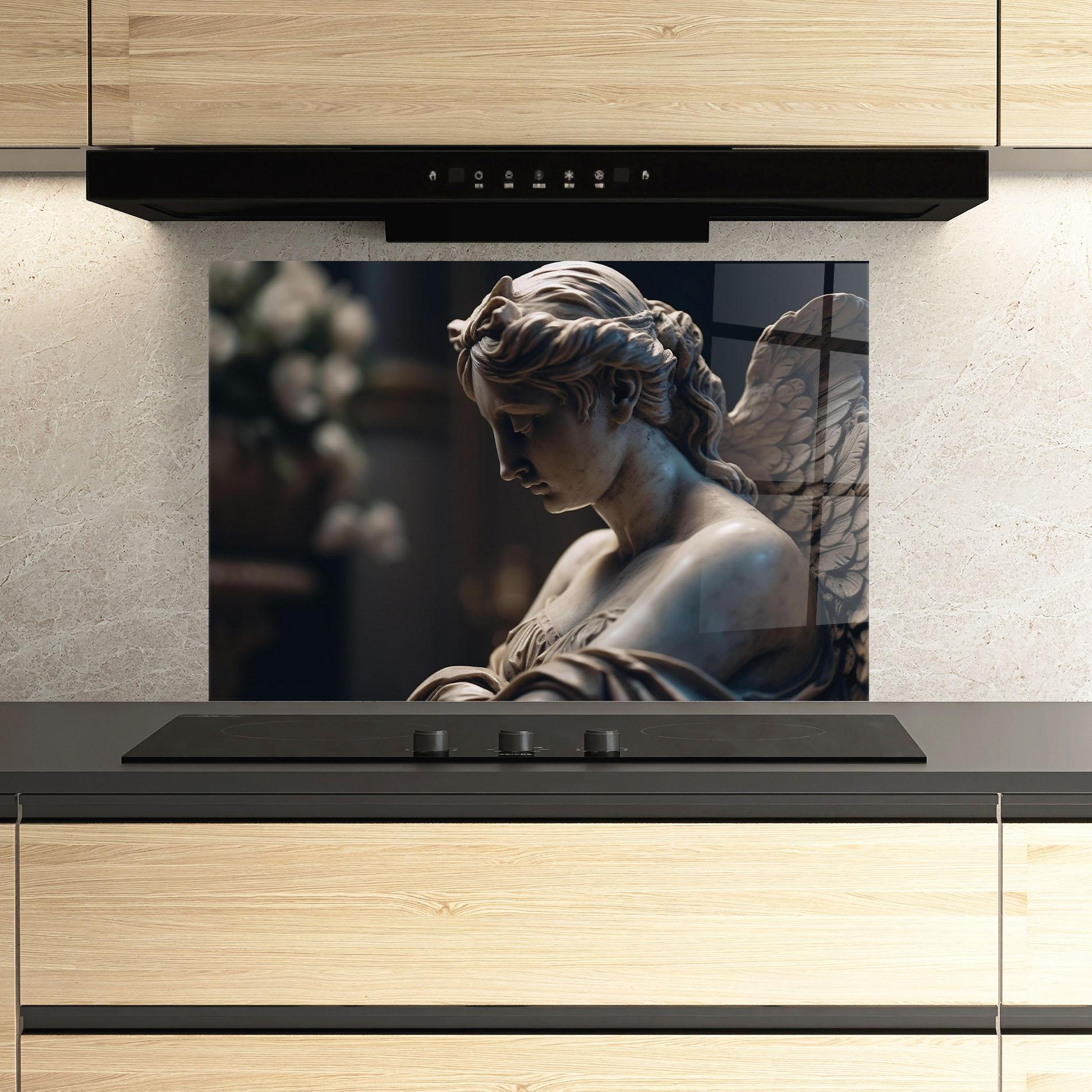 Стъклен панел за кухня Praying Woman mockup 3