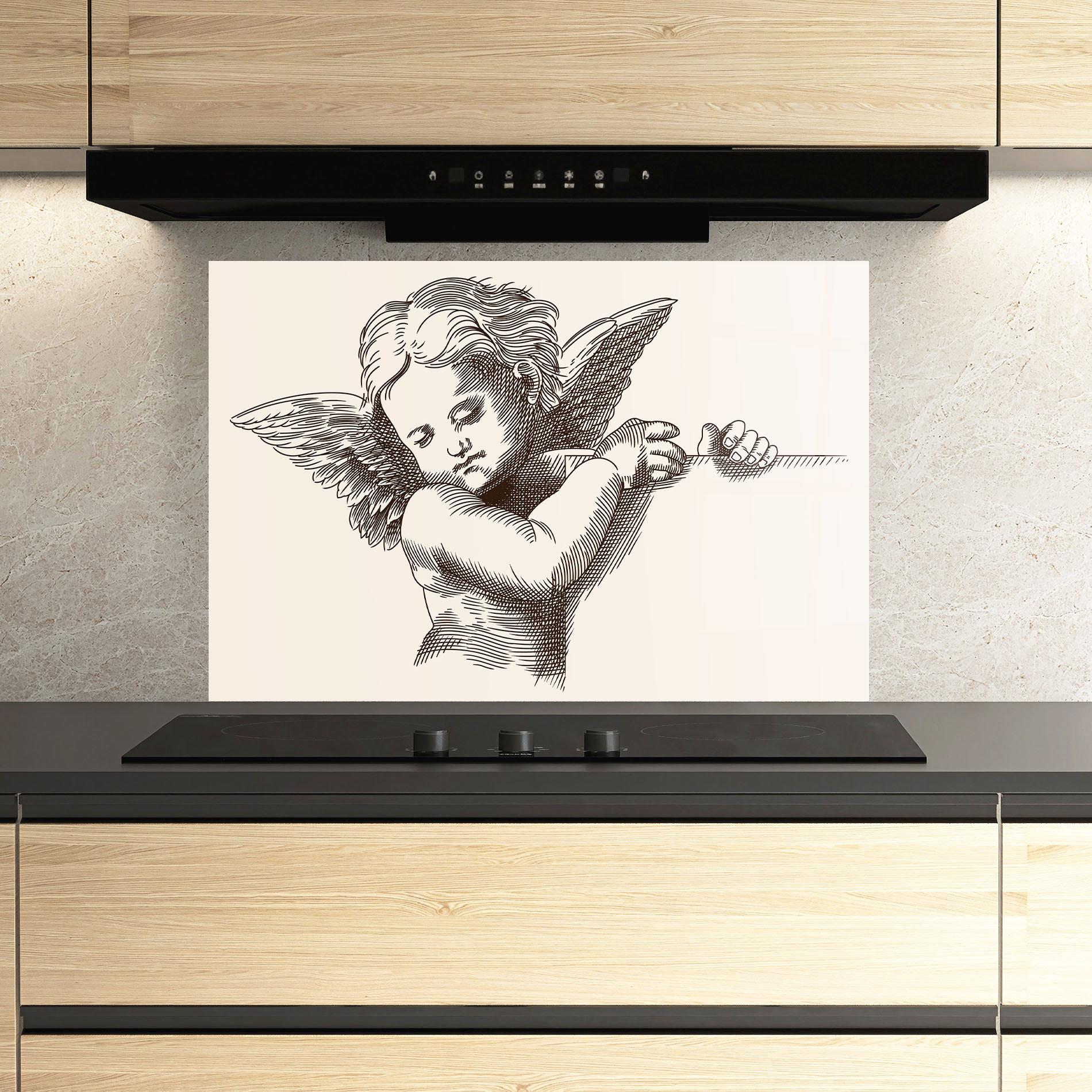 Стъклен панел за кухня Small Angel mockup 3