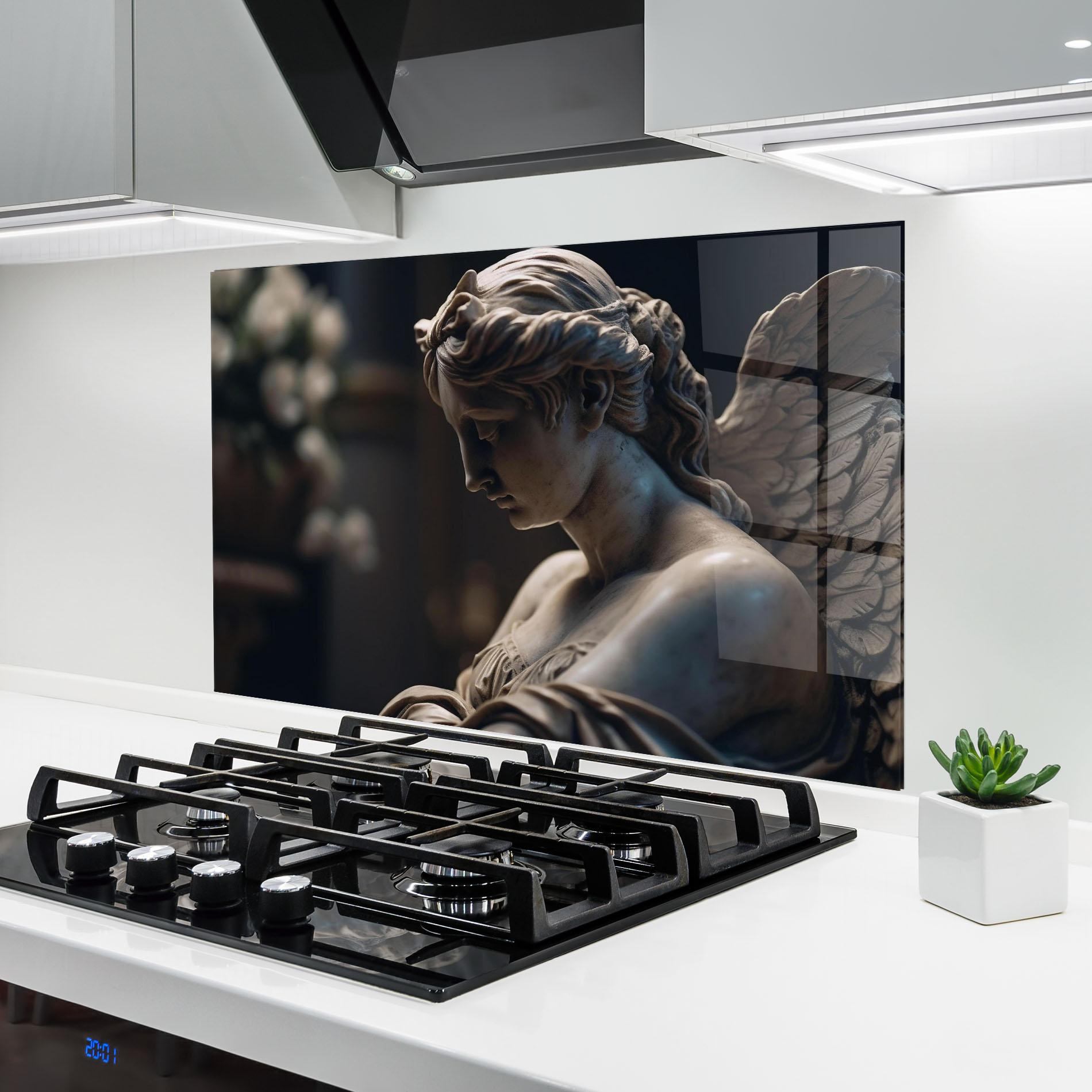 Стъклен панел за кухня Praying Woman mockup 6