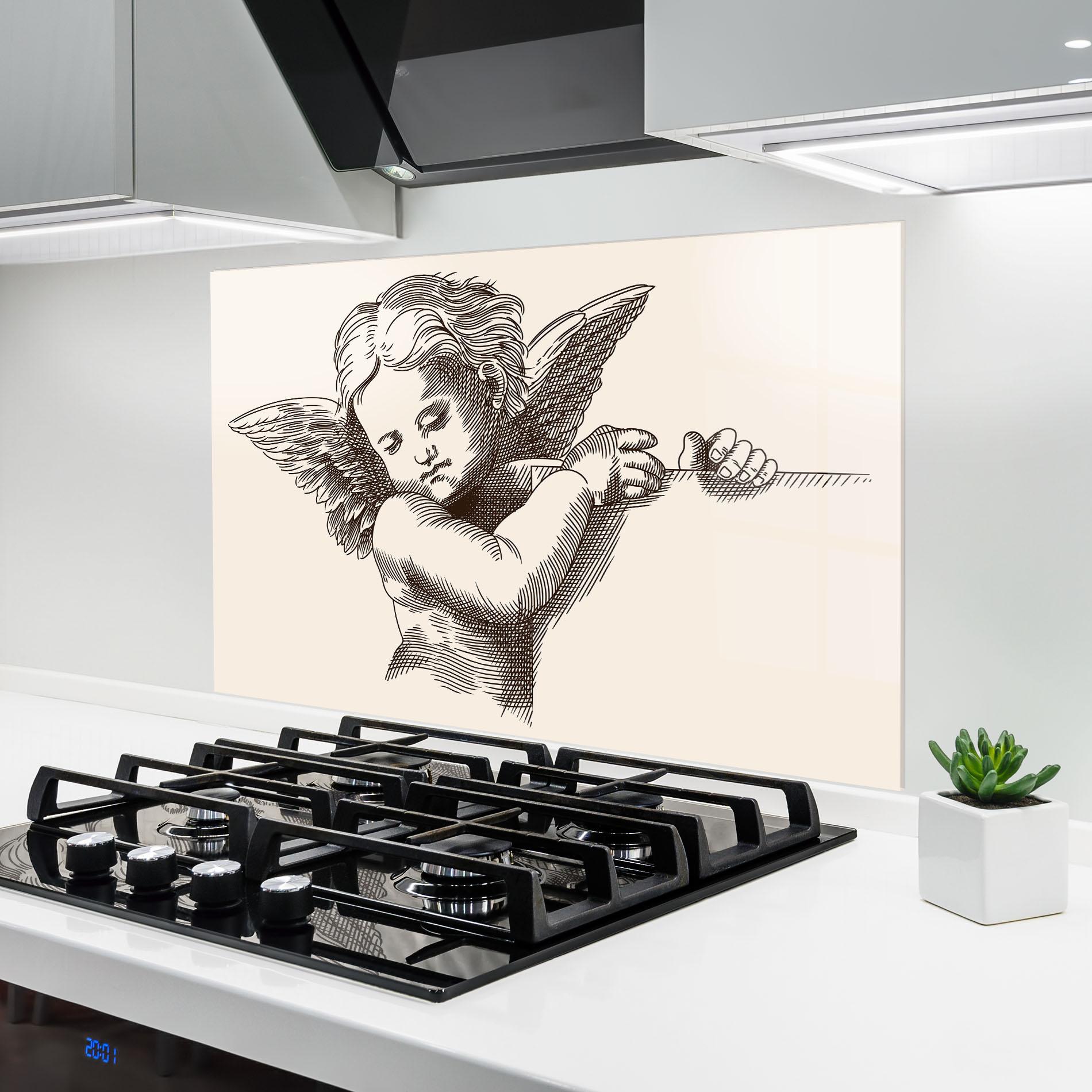 Стъклен панел за кухня Small Angel mockup 6