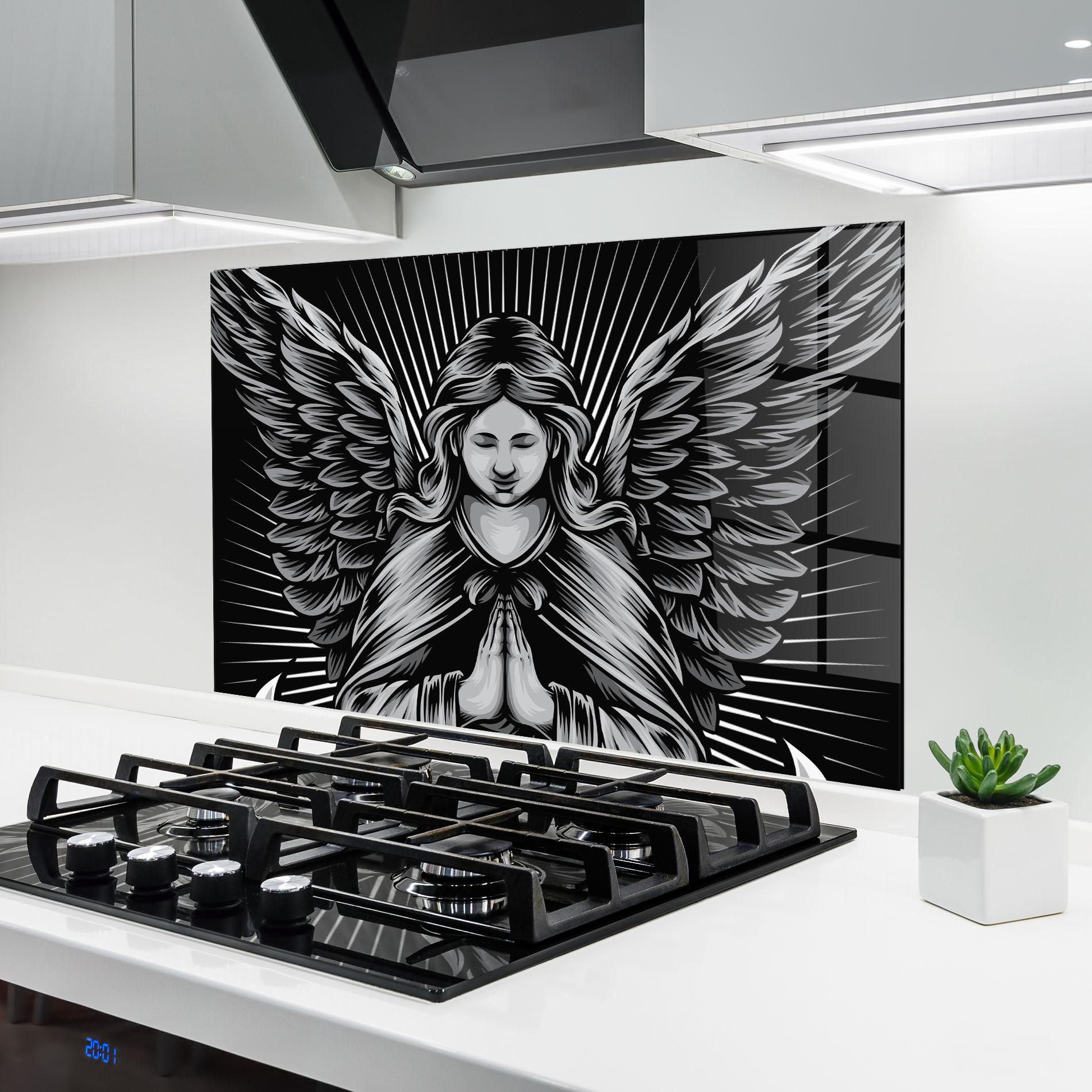 Стъклен панел за кухня Wings Pray mockup 6