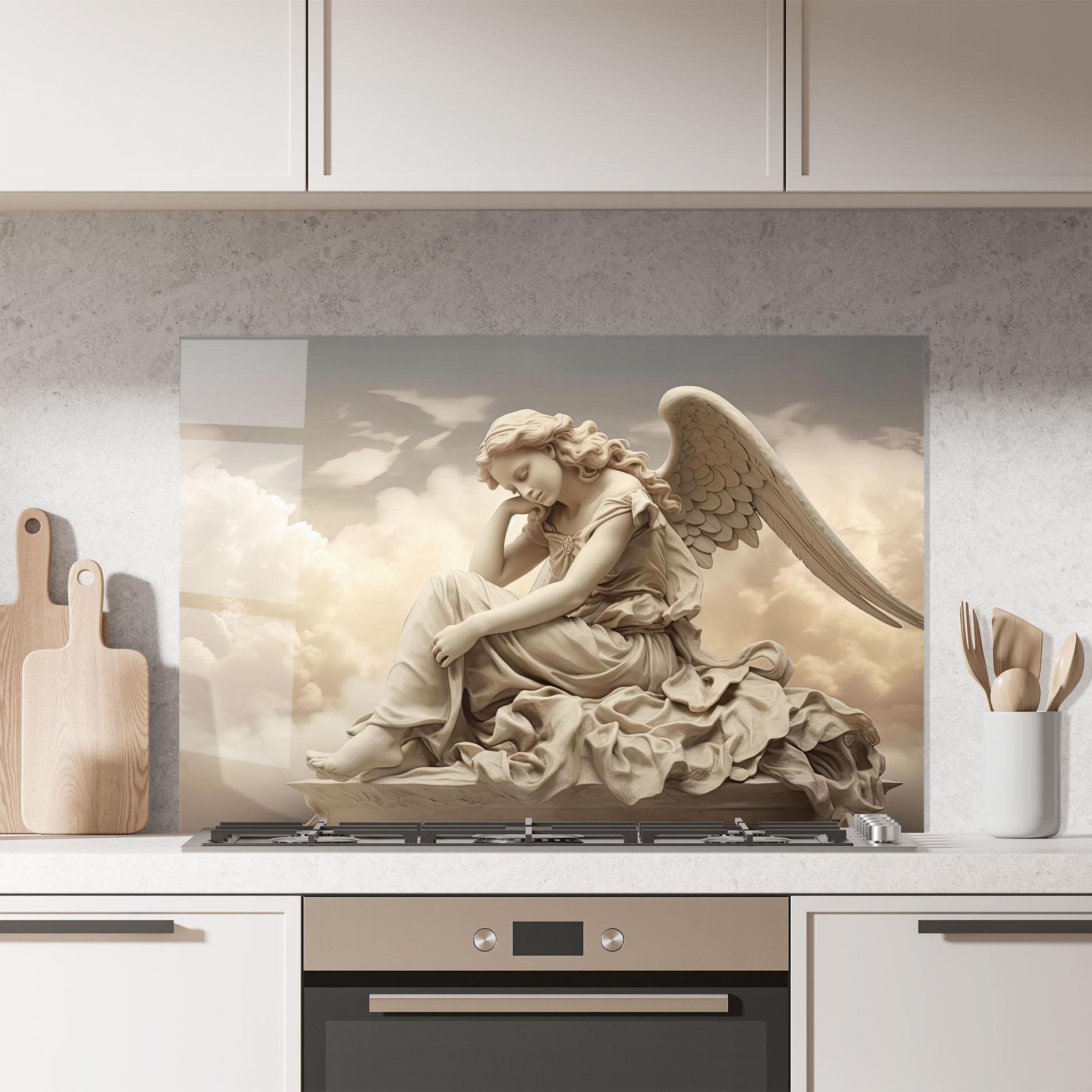 Стъклен панел за кухня Angel Guardian Cloud mockup 7