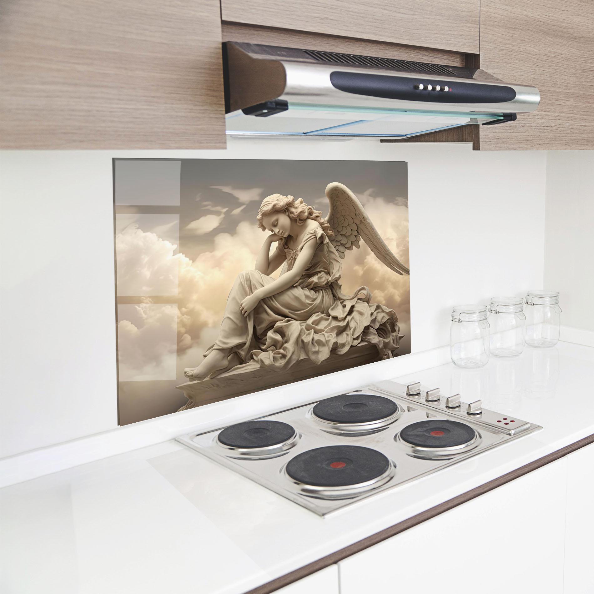 Стъклен панел за кухня Angel Guardian Cloud mockup 8
