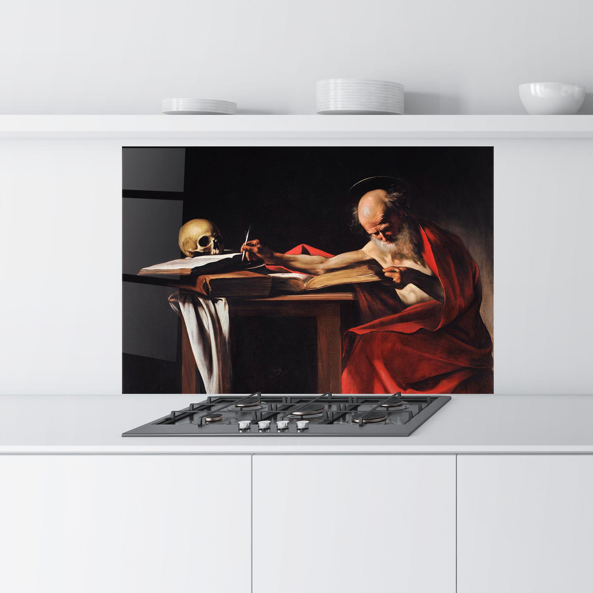 Стъклен панел за кухня Saint Jerome Writing mockup 9