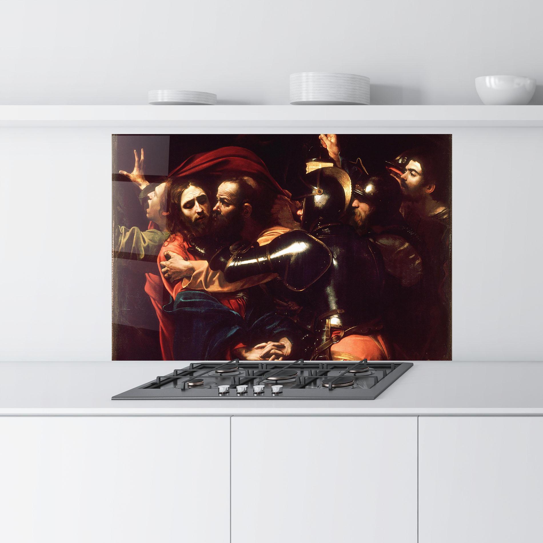 Стъклен панел за кухня The Taking Of Christ mockup 9