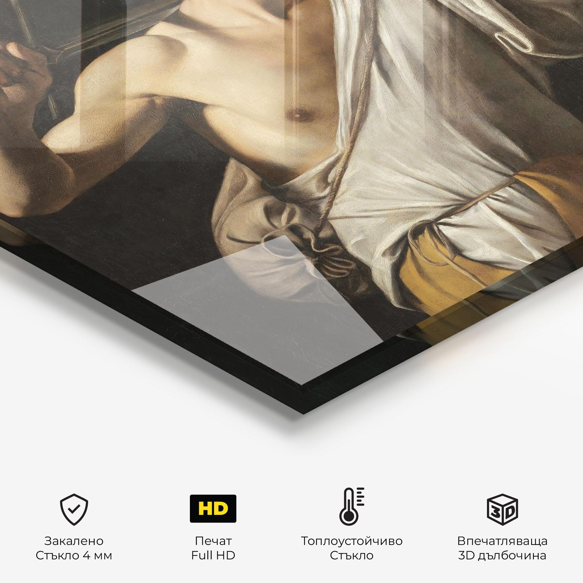 Стъклен панел за кухня The Head Of Goliath mockup 2