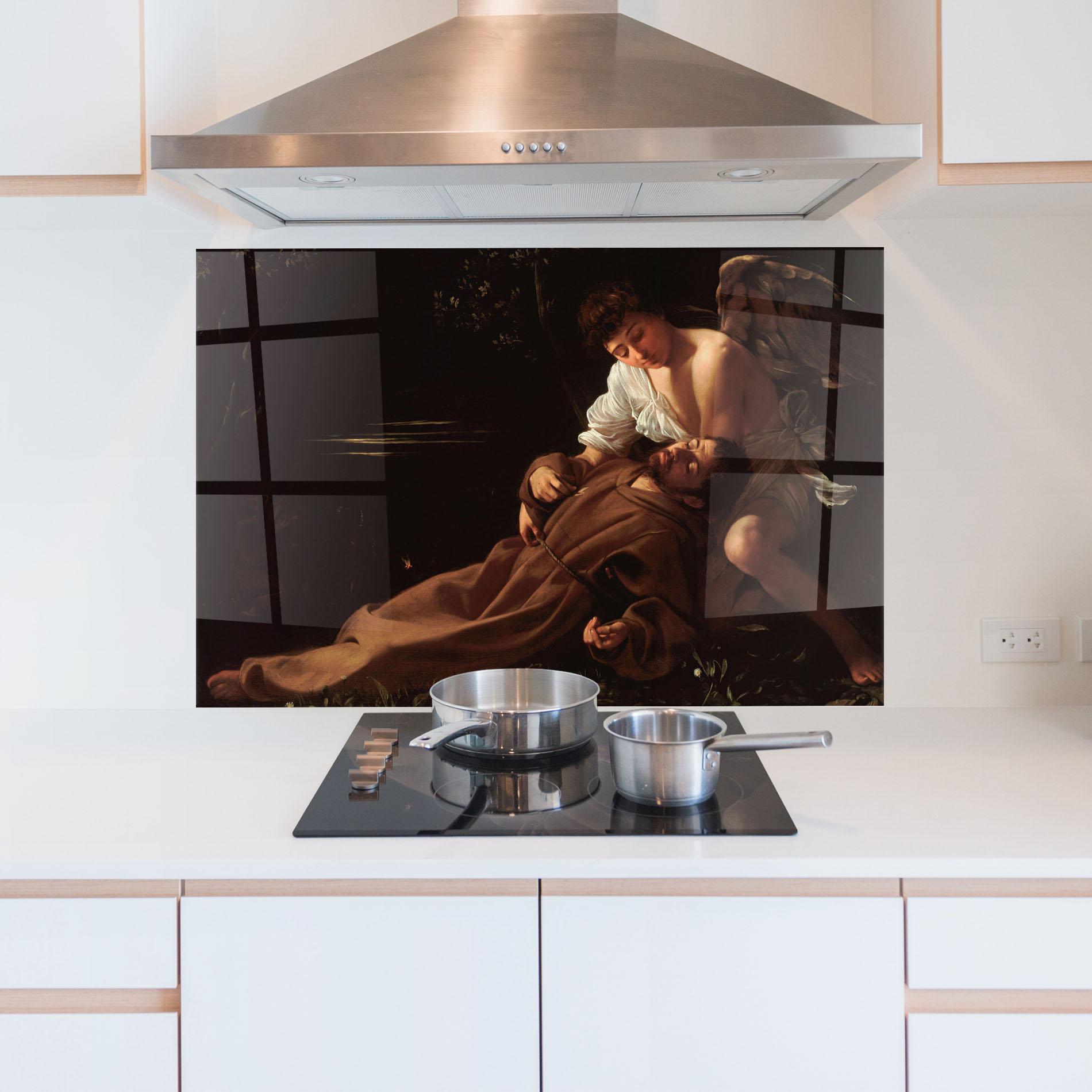 Стъклен панел за кухня Francis Of Assisi In Ecstasy mockup 5