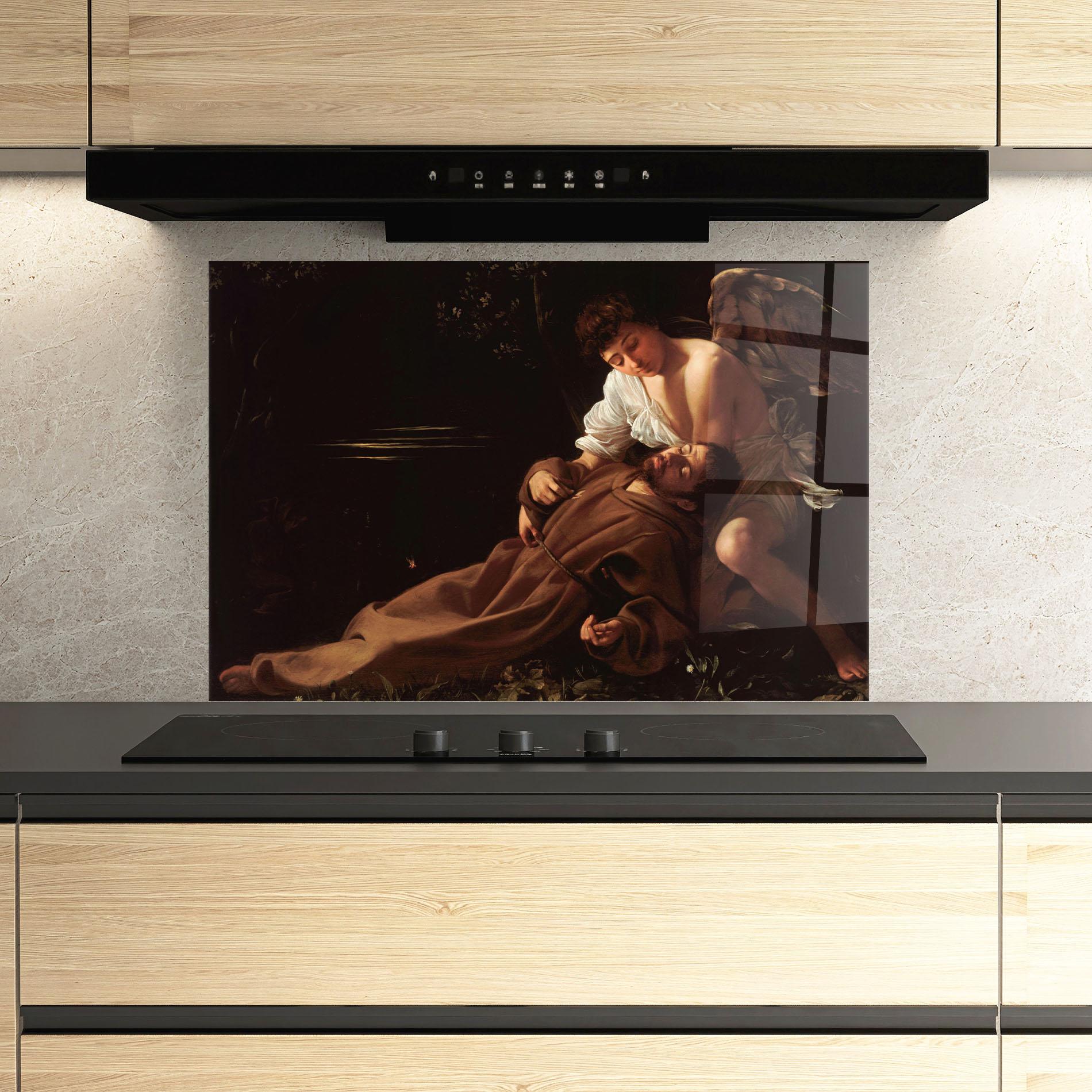 Стъклен панел за кухня Francis Of Assisi In Ecstasy mockup 3