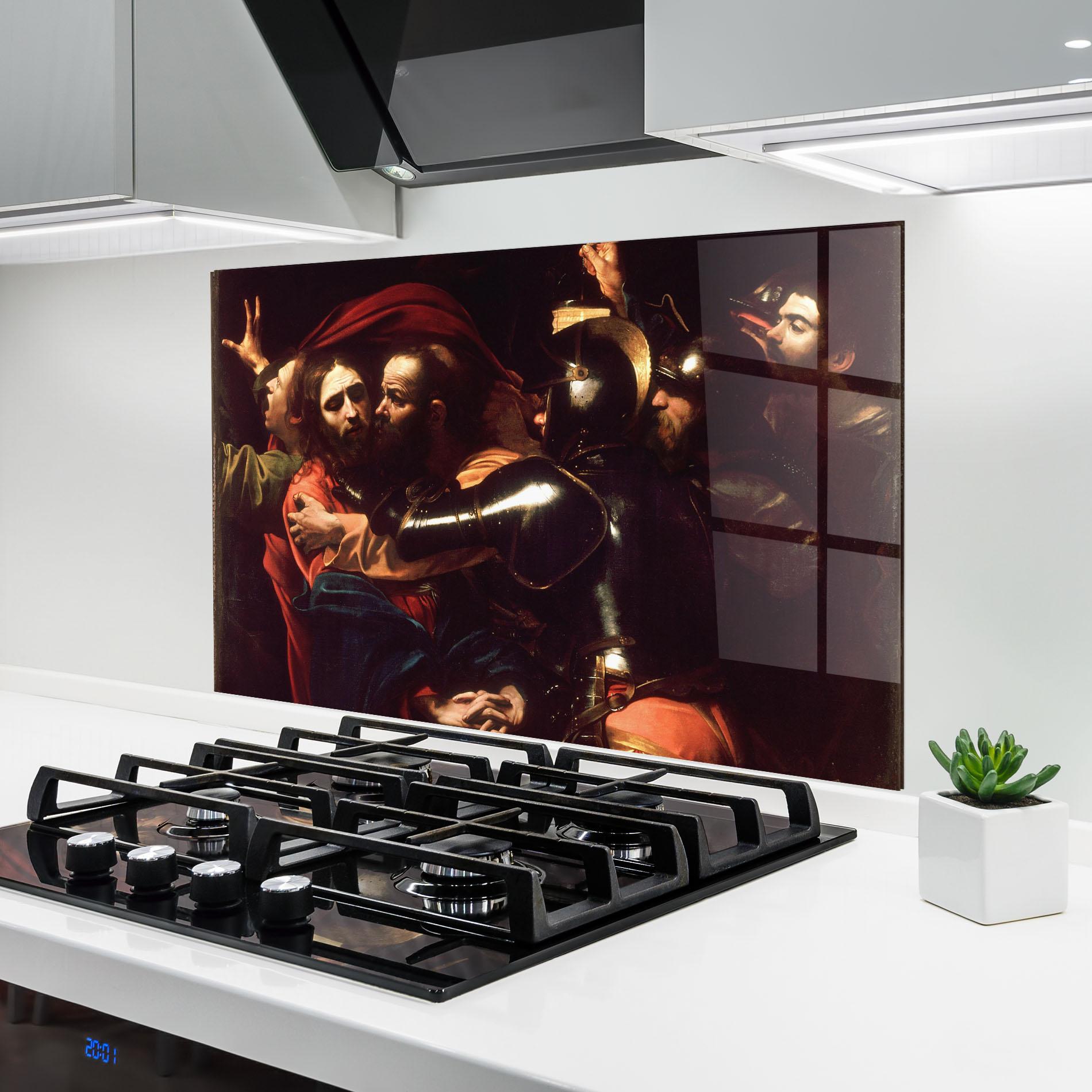 Стъклен панел за кухня The Taking Of Christ mockup 6