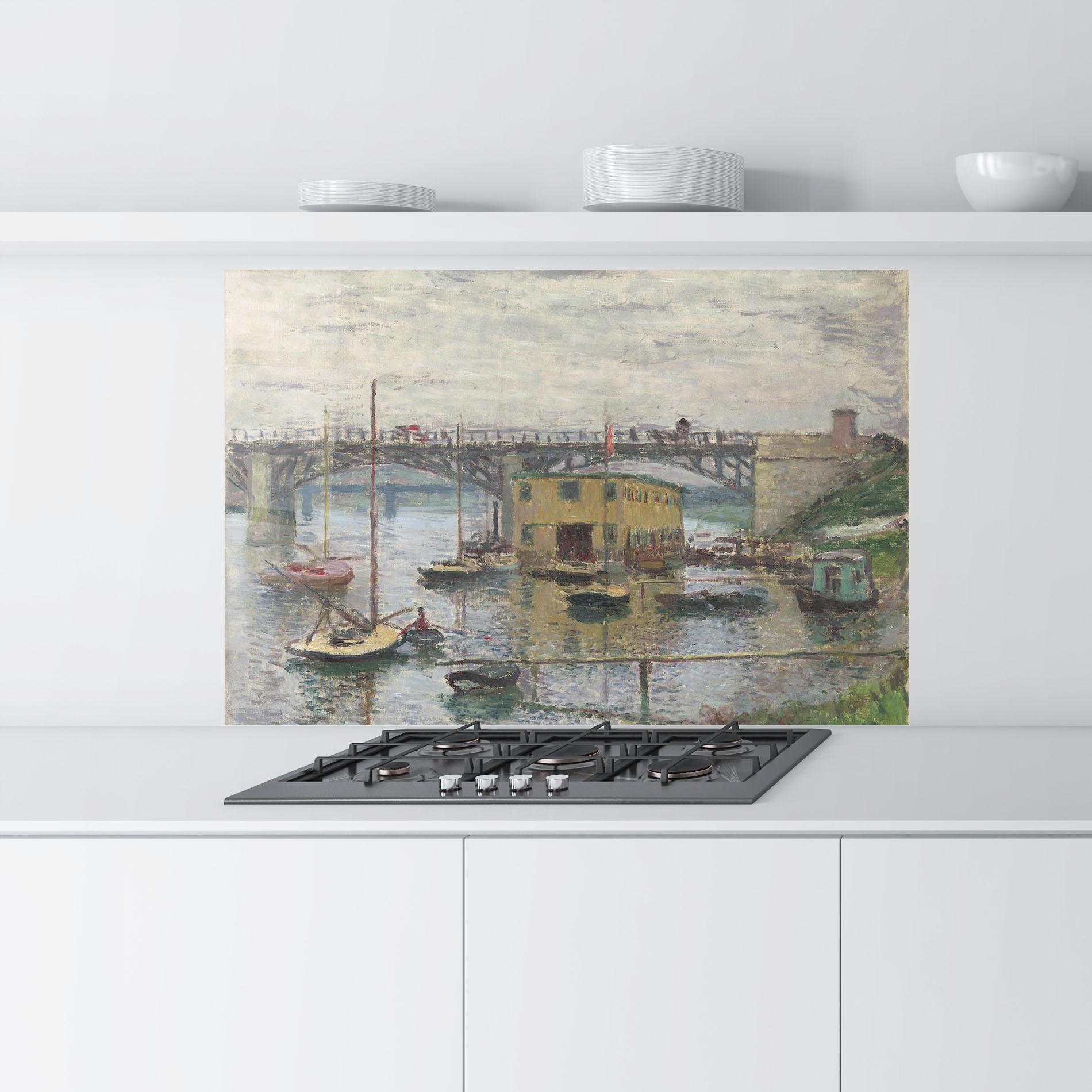 Стъклен панел за кухня Bridge At Argenteuil Monet mockup 9