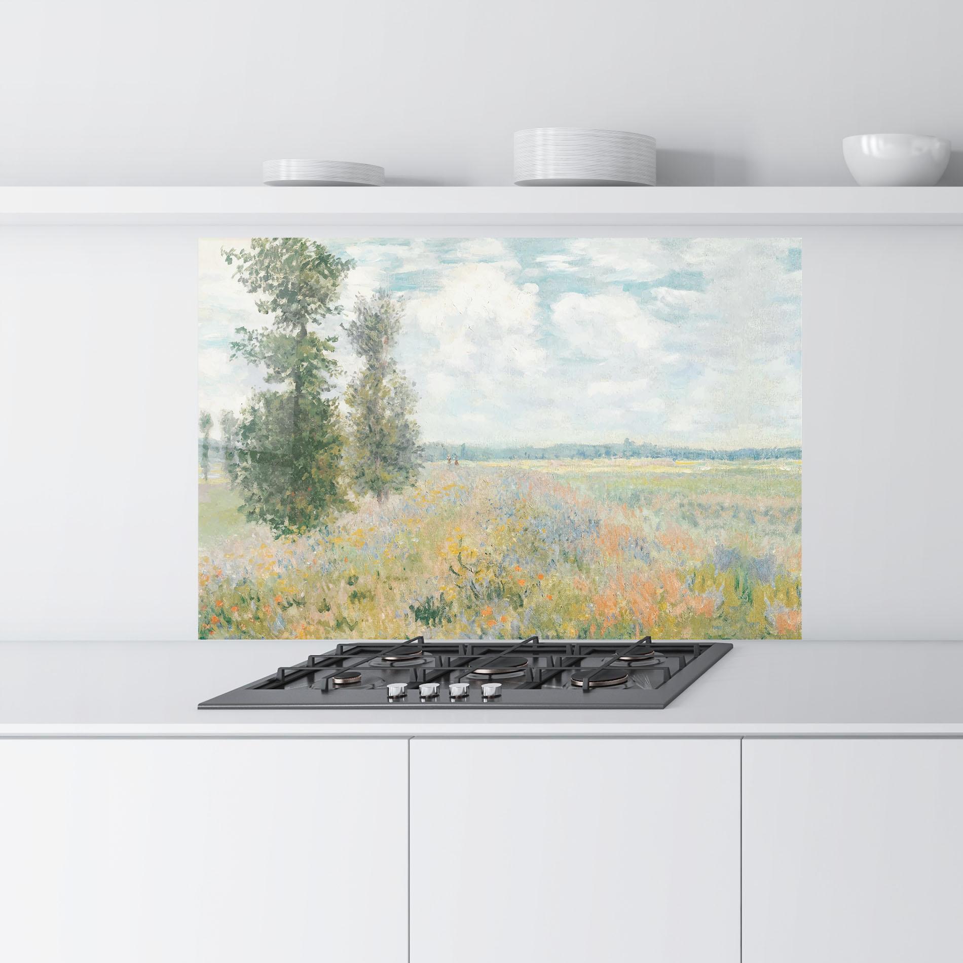 Стъклен панел за кухня Monet's Landscape Background mockup 9