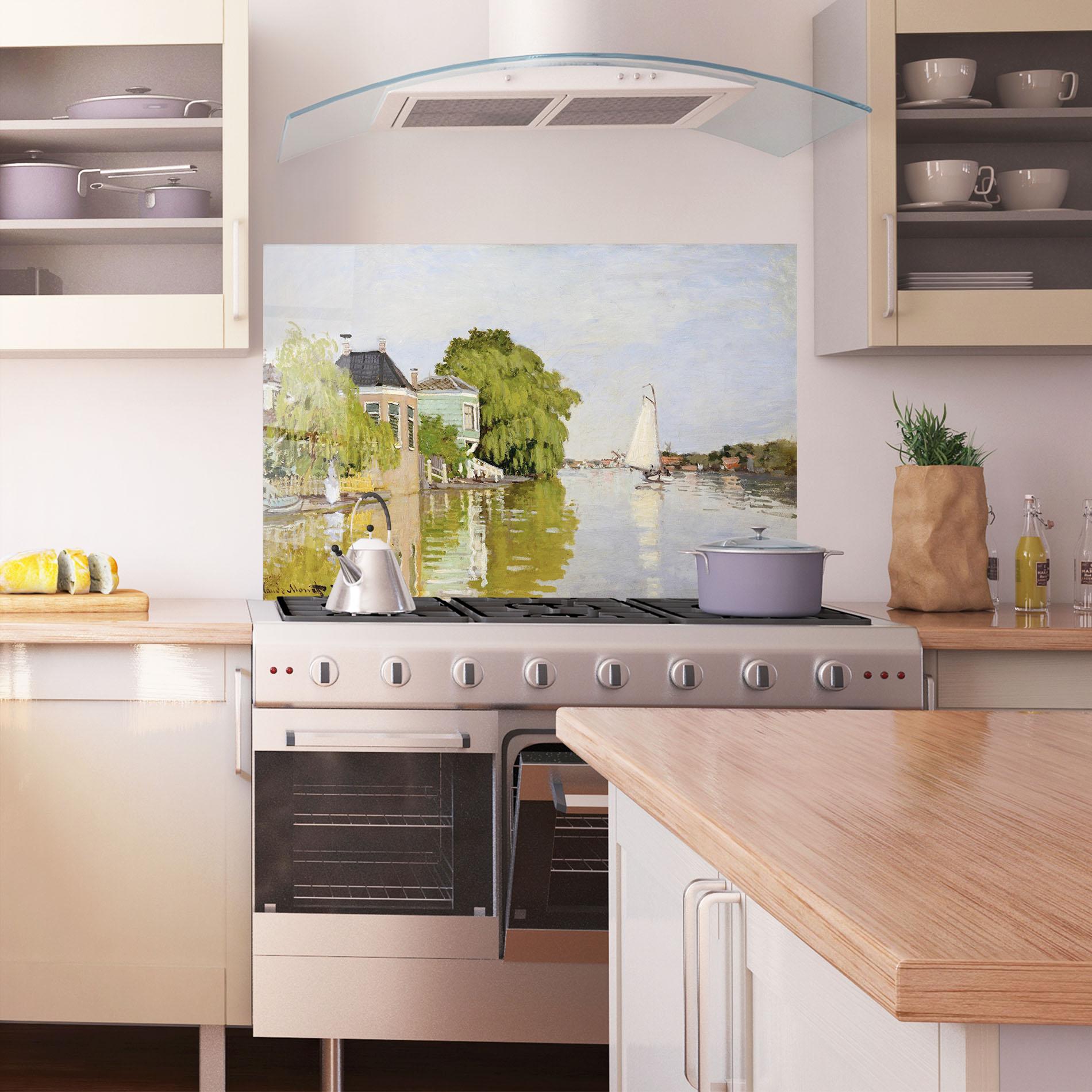 Стъклен панел за кухня Houses On The Achterzaan mockup 1