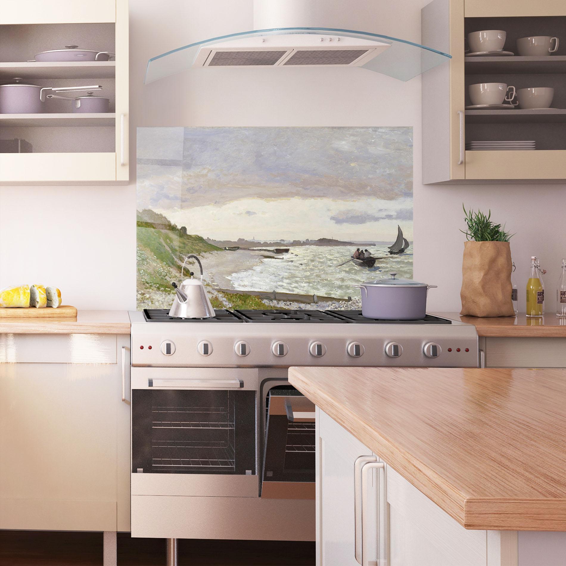 Стъклен панел за кухня Seashore At Sainte Adresse mockup 1