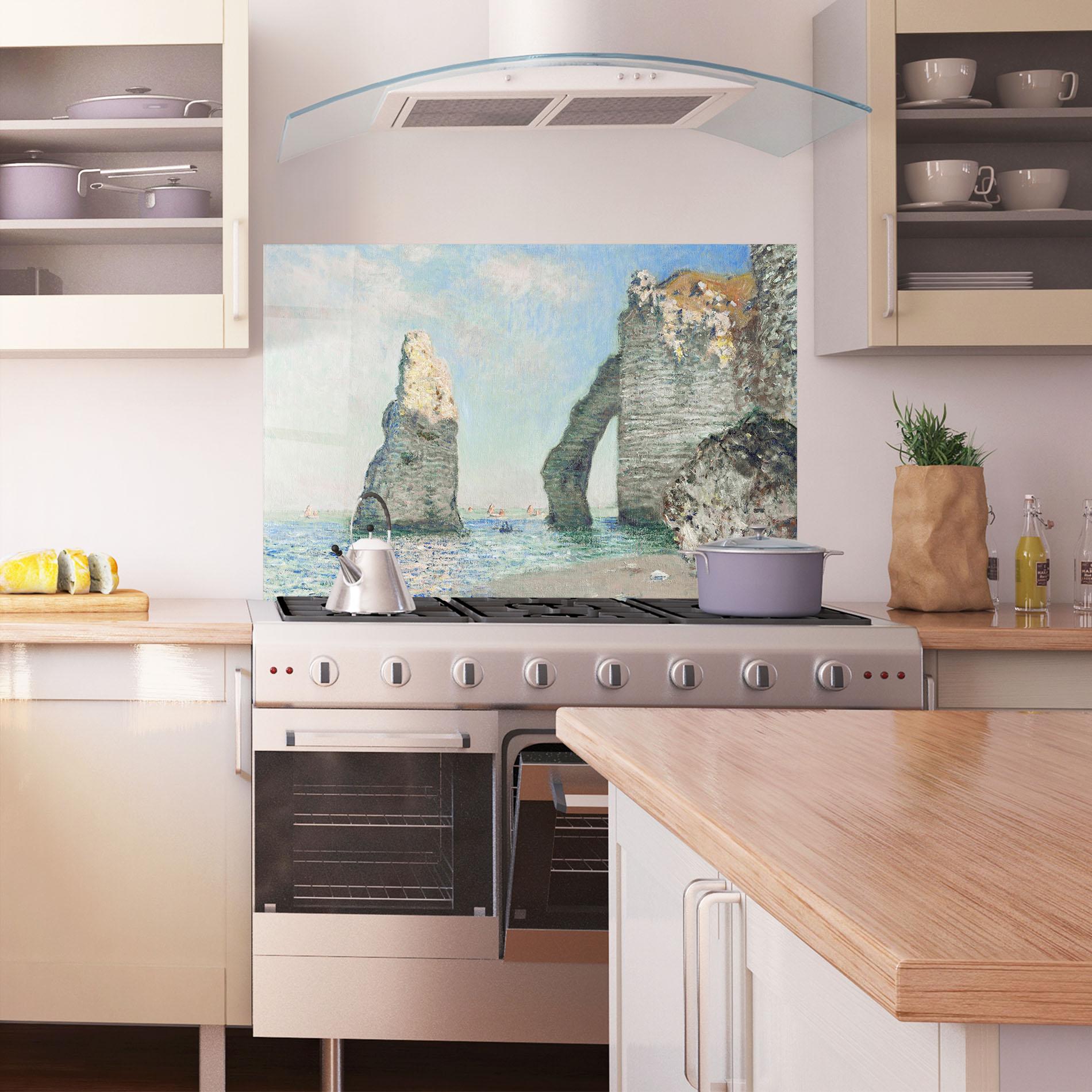 Стъклен панел за кухня The Cliffs At Etretat mockup 1