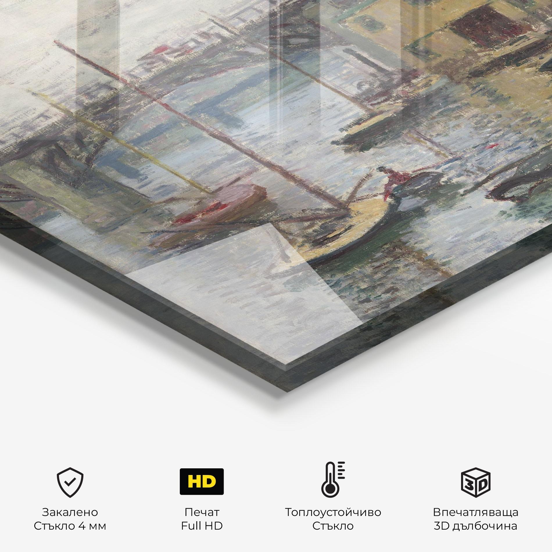 Стъклен панел за кухня Bridge At Argenteuil Monet mockup 2