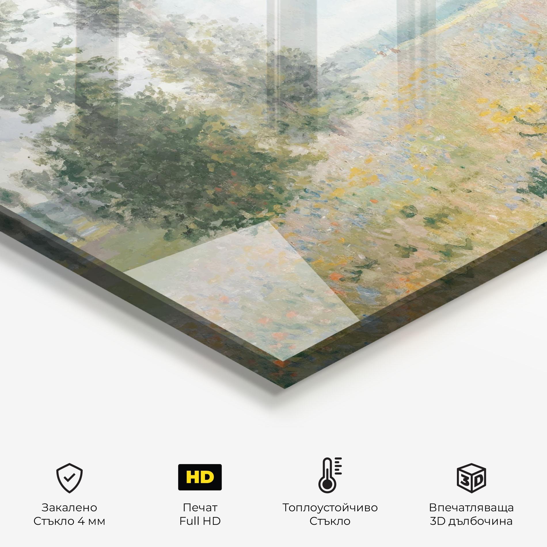 Стъклен панел за кухня Monet's Landscape Background mockup 2