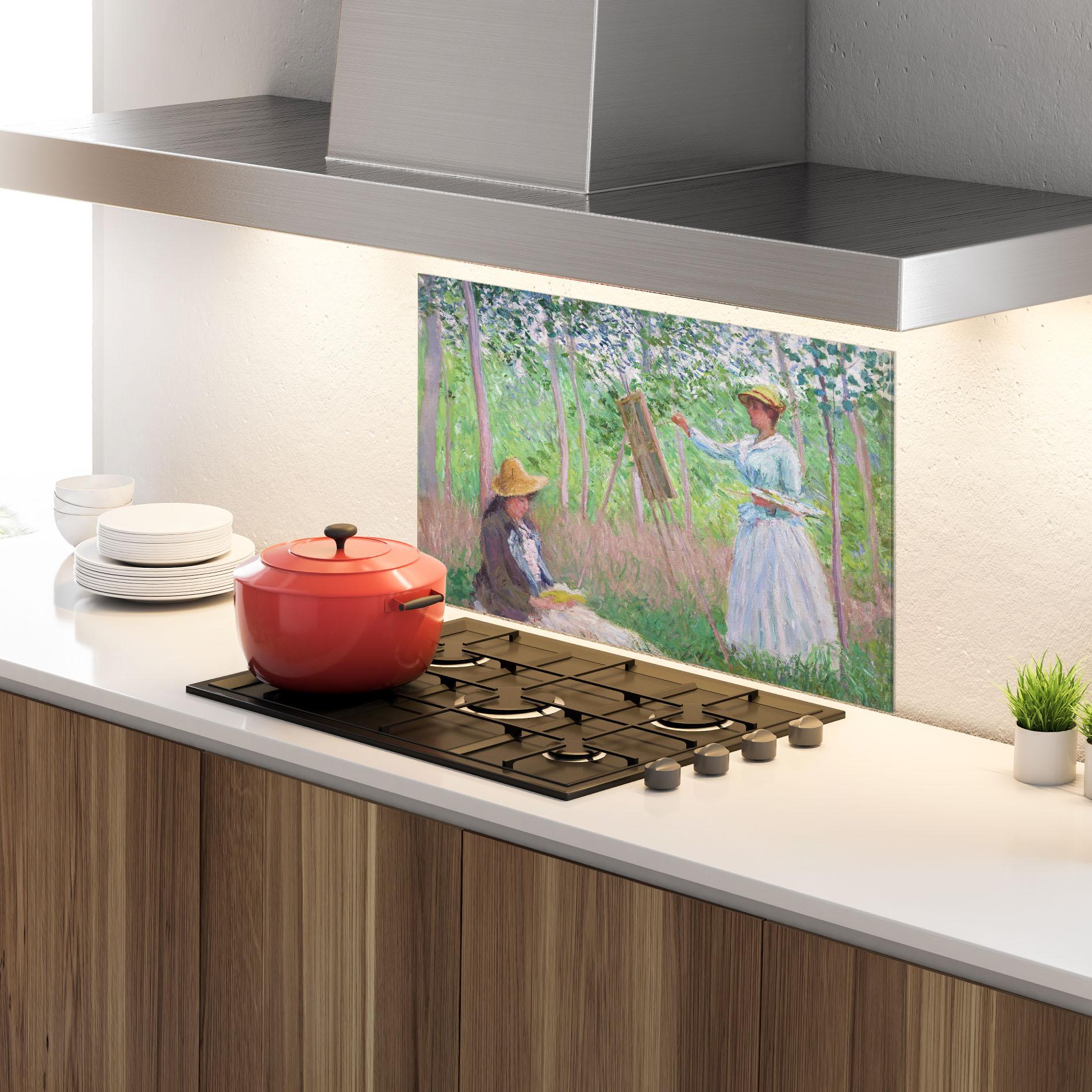 Стъклен панел за кухня In The Woods At Giverny mockup 4