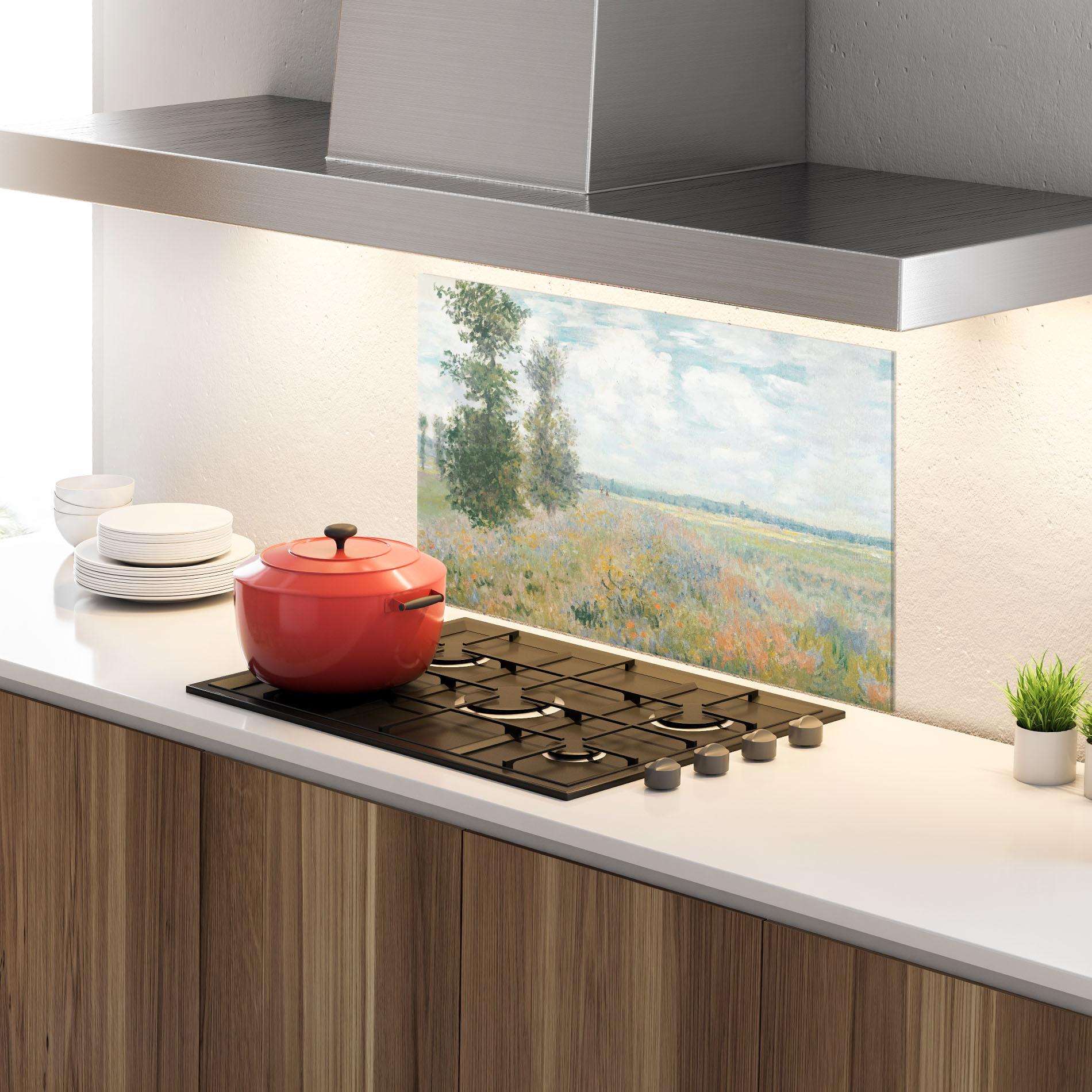 Стъклен панел за кухня Monet's Landscape Background mockup 4