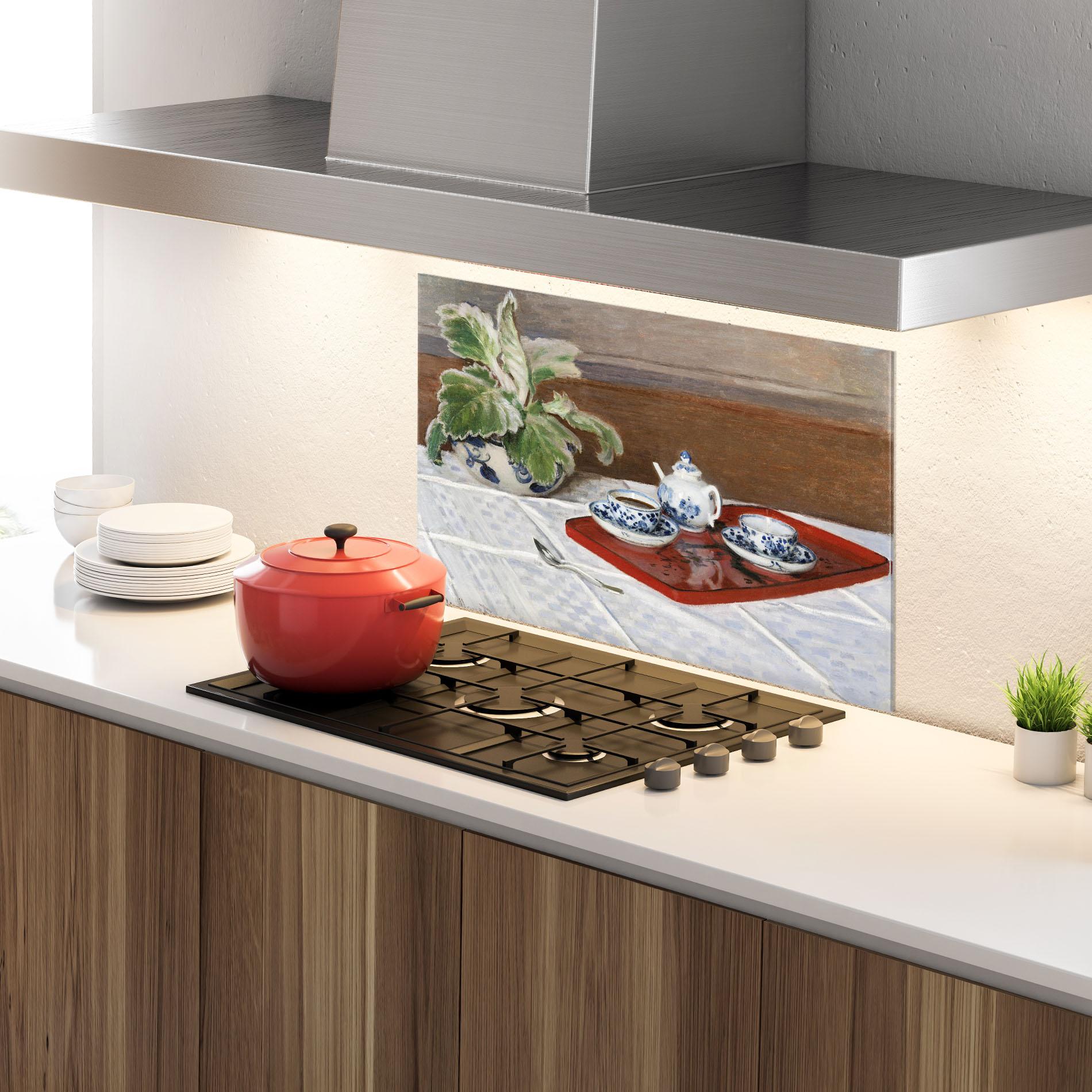 Стъклен панел за кухня Tea Service mockup 4