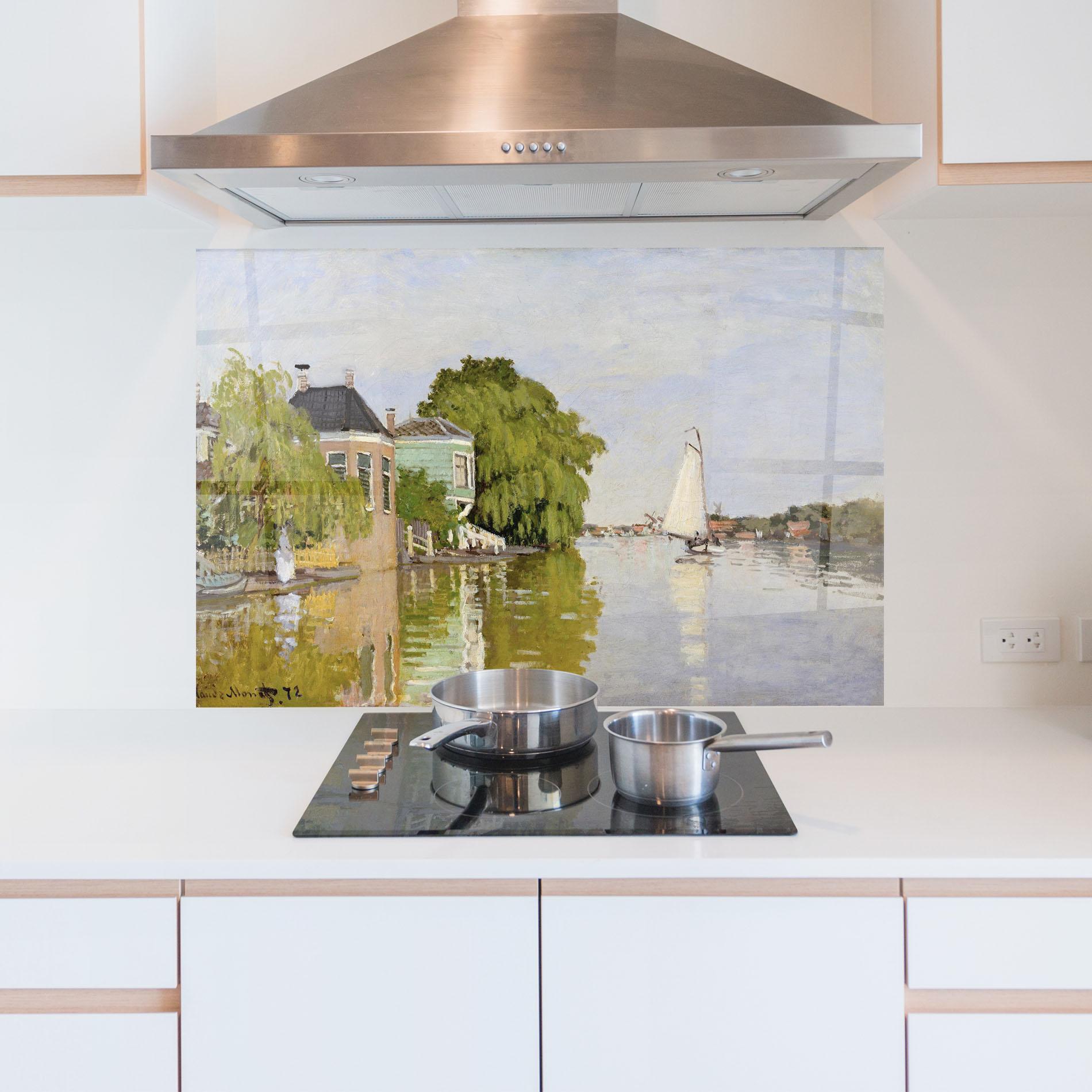 Стъклен панел за кухня Houses On The Achterzaan mockup 5