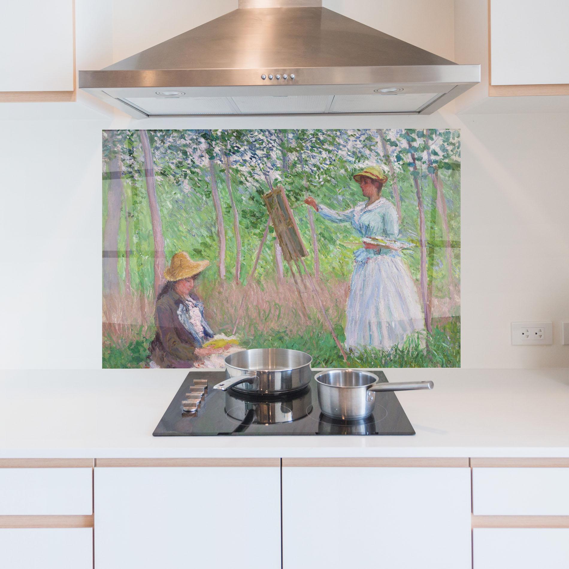 Стъклен панел за кухня In The Woods At Giverny mockup 5