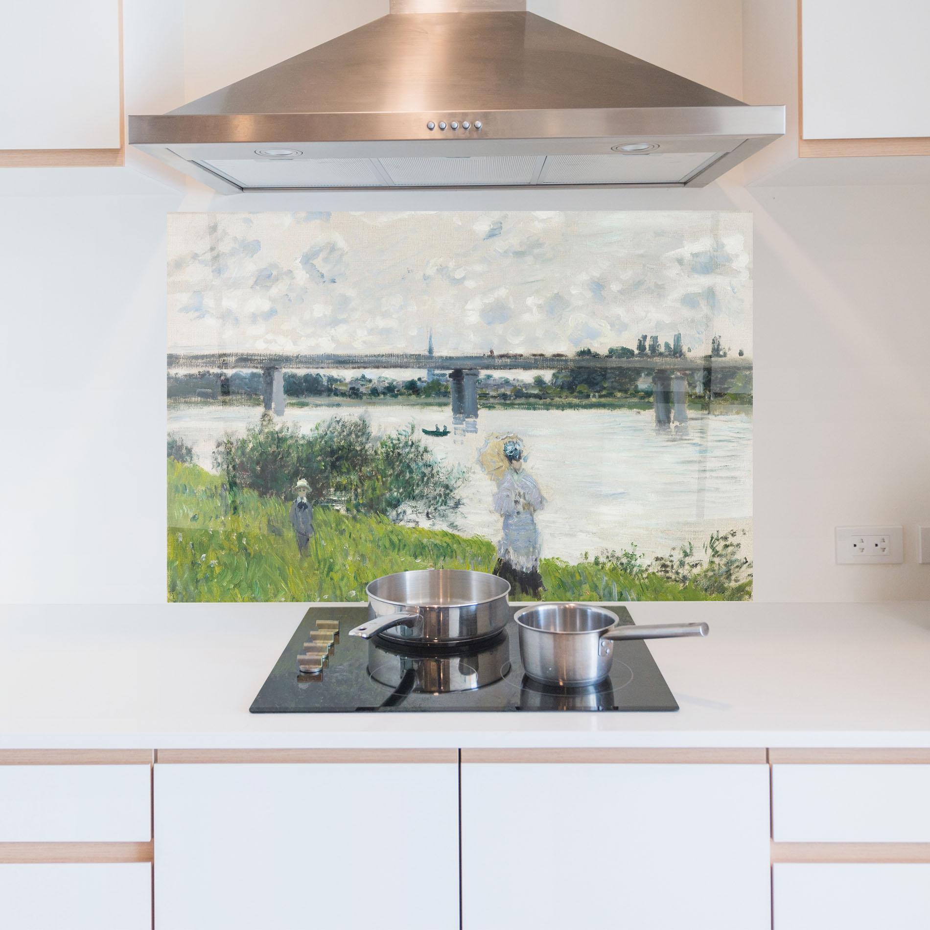 Стъклен панел за кухня Promenade Railroad Bridge mockup 5