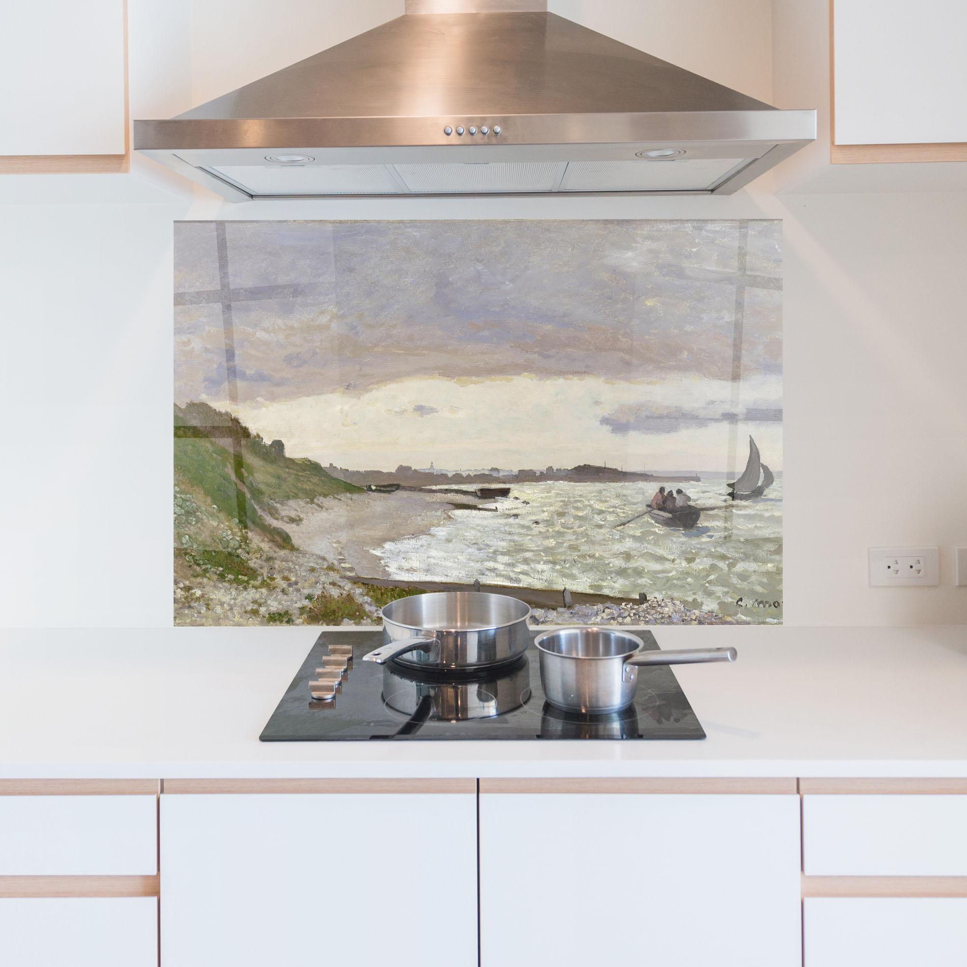 Стъклен панел за кухня Seashore At Sainte Adresse mockup 5