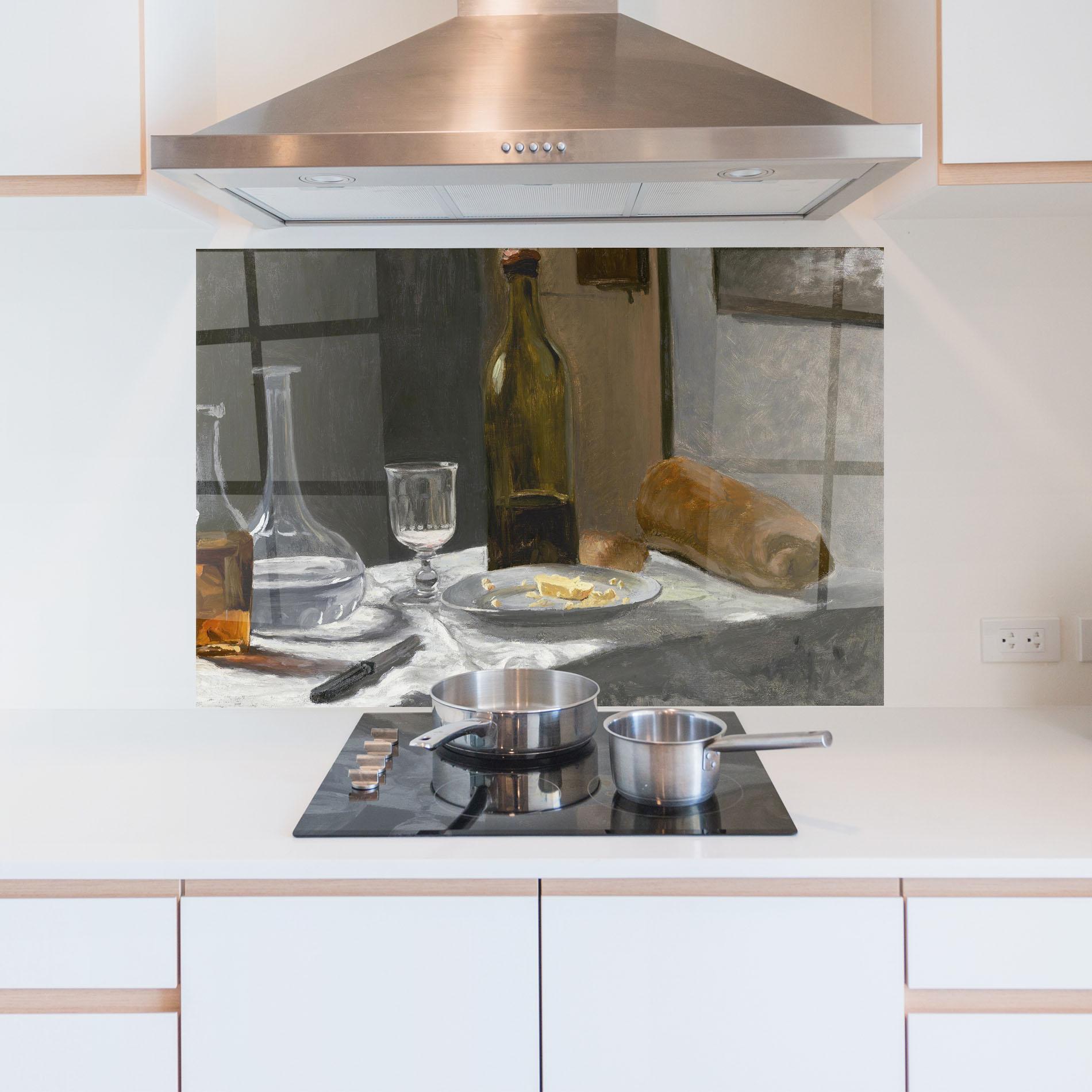 Стъклен панел за кухня Still Life With Bottle mockup 5