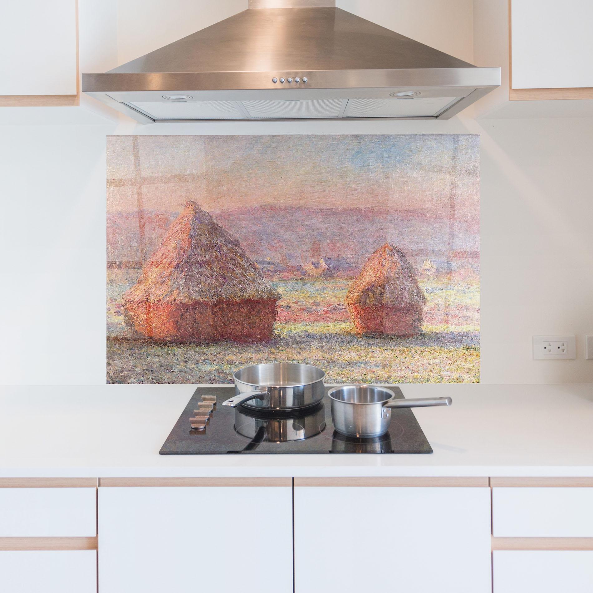 Стъклен панел за кухня White Frost mockup 5