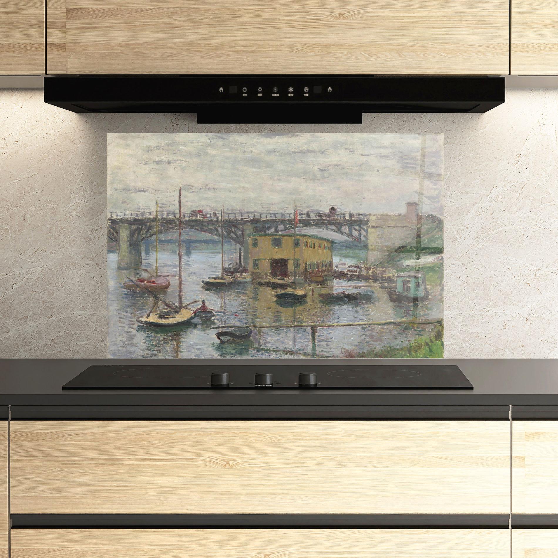 Стъклен панел за кухня Bridge At Argenteuil Monet mockup 3