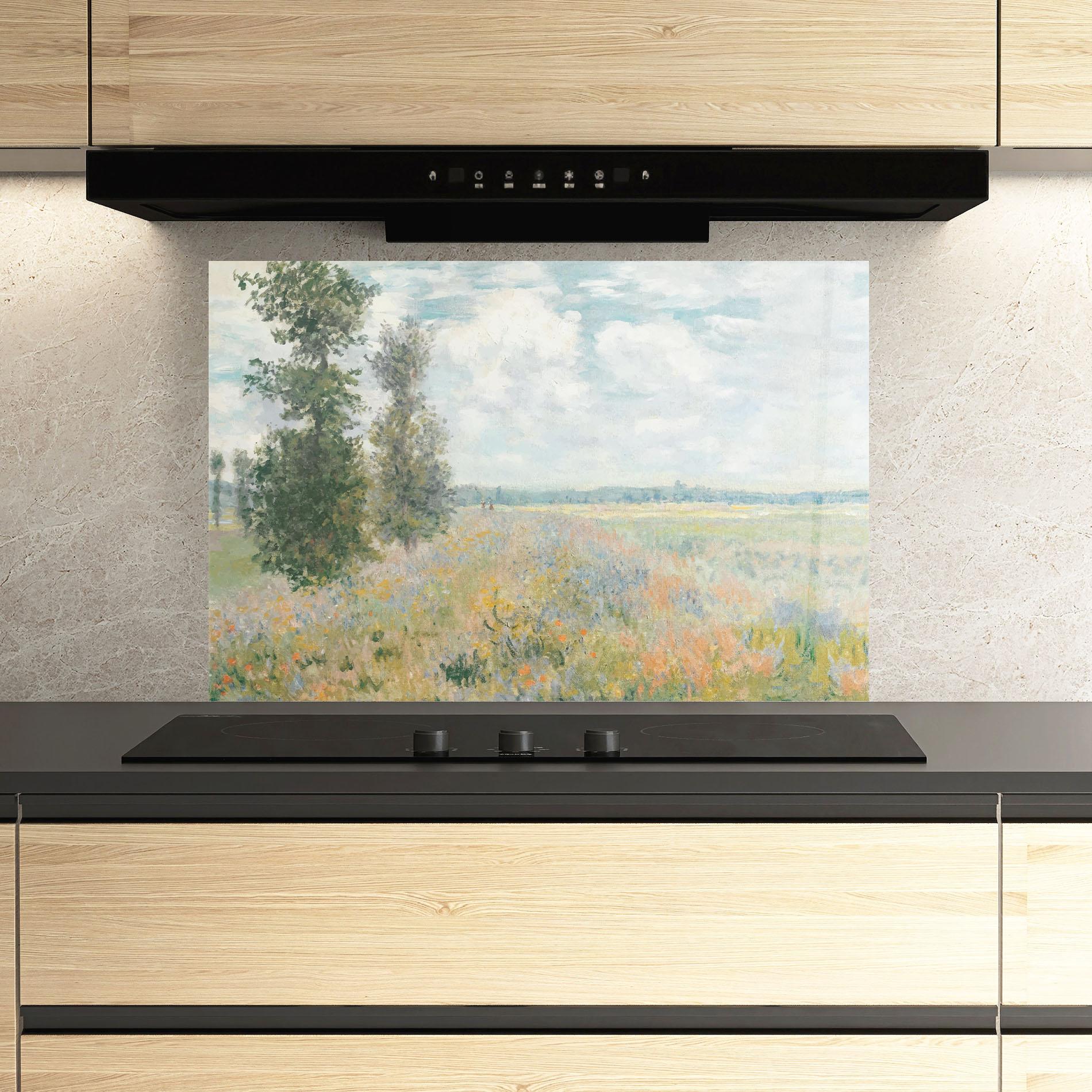 Стъклен панел за кухня Monet's Landscape Background mockup 3